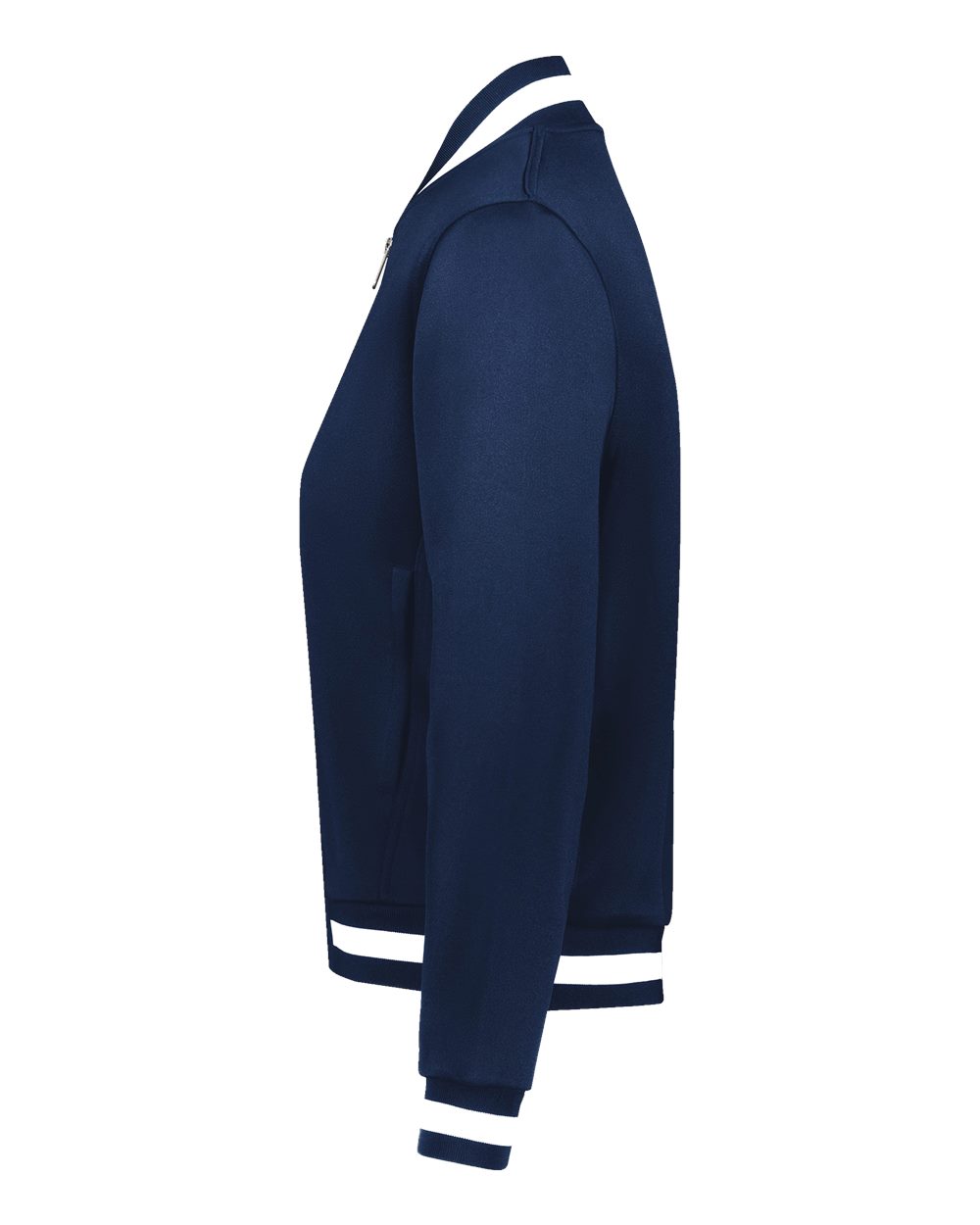 Left View of Navy/ White Women's V-Street Full-Zip Jacket - 223747 plain