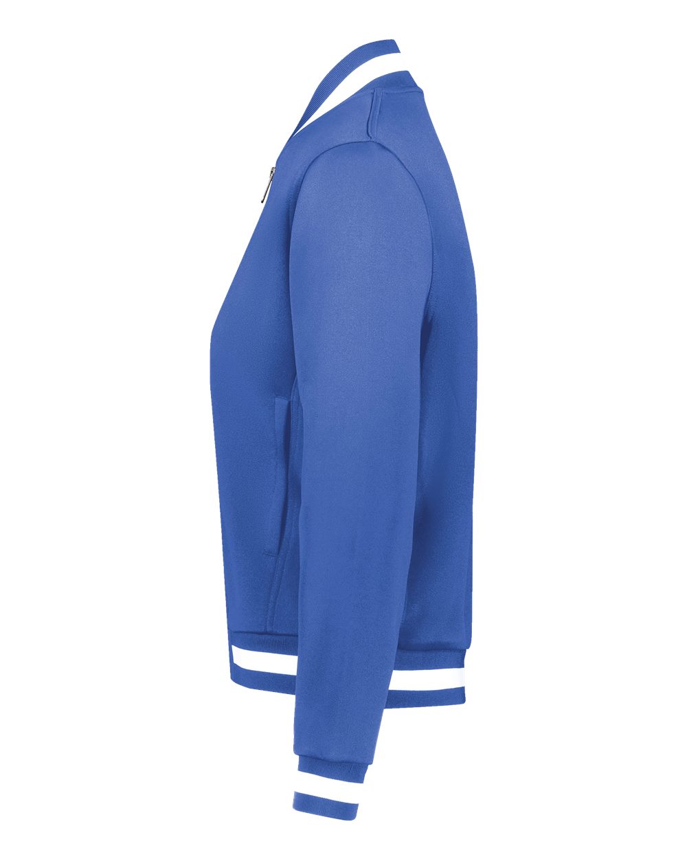 Left View of Royal/ White Women's V-Street Full-Zip Jacket - 223747 plain
