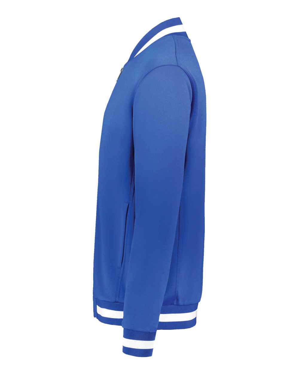 Left View of Royal/ White Youth V-Street Full-Zip Jacket - 223647 plain