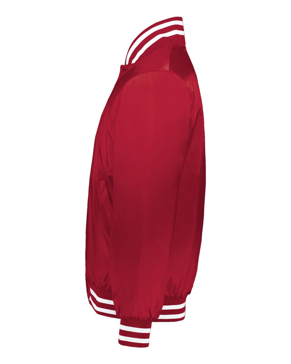 Left View of Scarlet/ White Heritage Jacket - 229140 plain