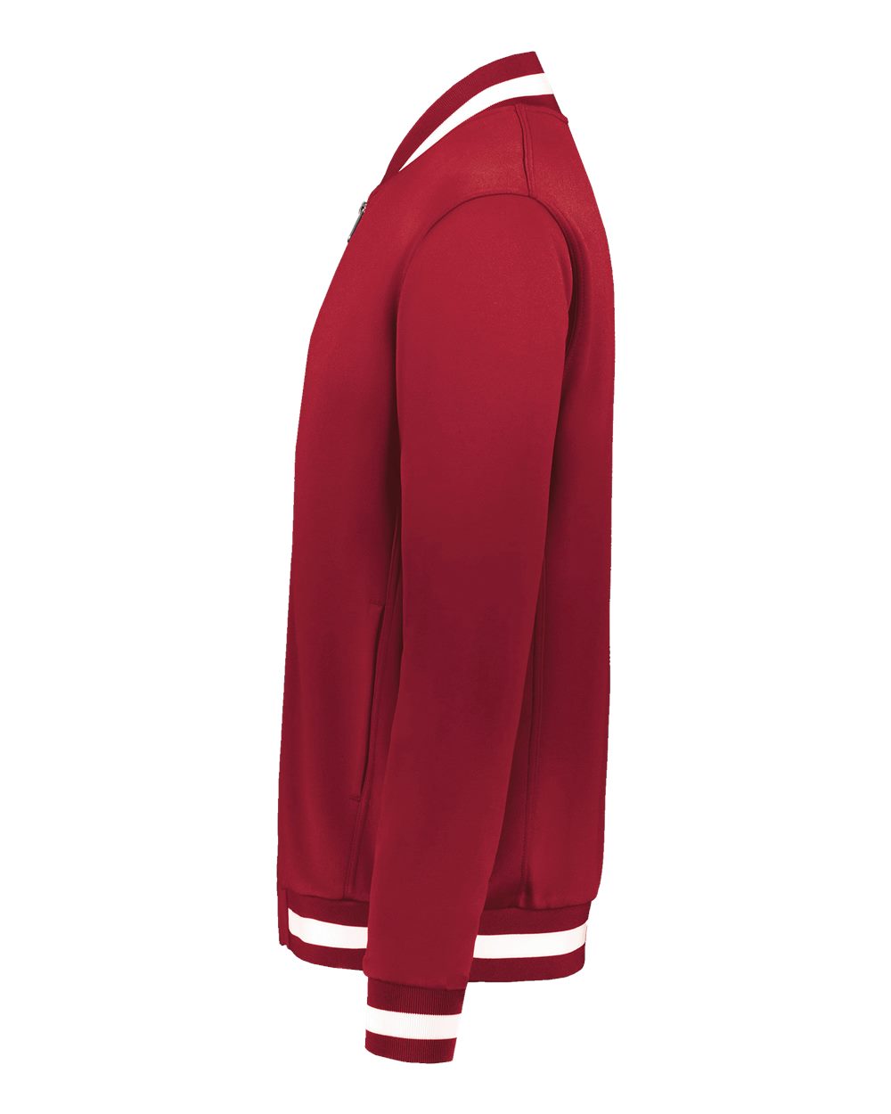 Left View of Scarlet/ White Youth V-Street Full-Zip Jacket - 223647 plain