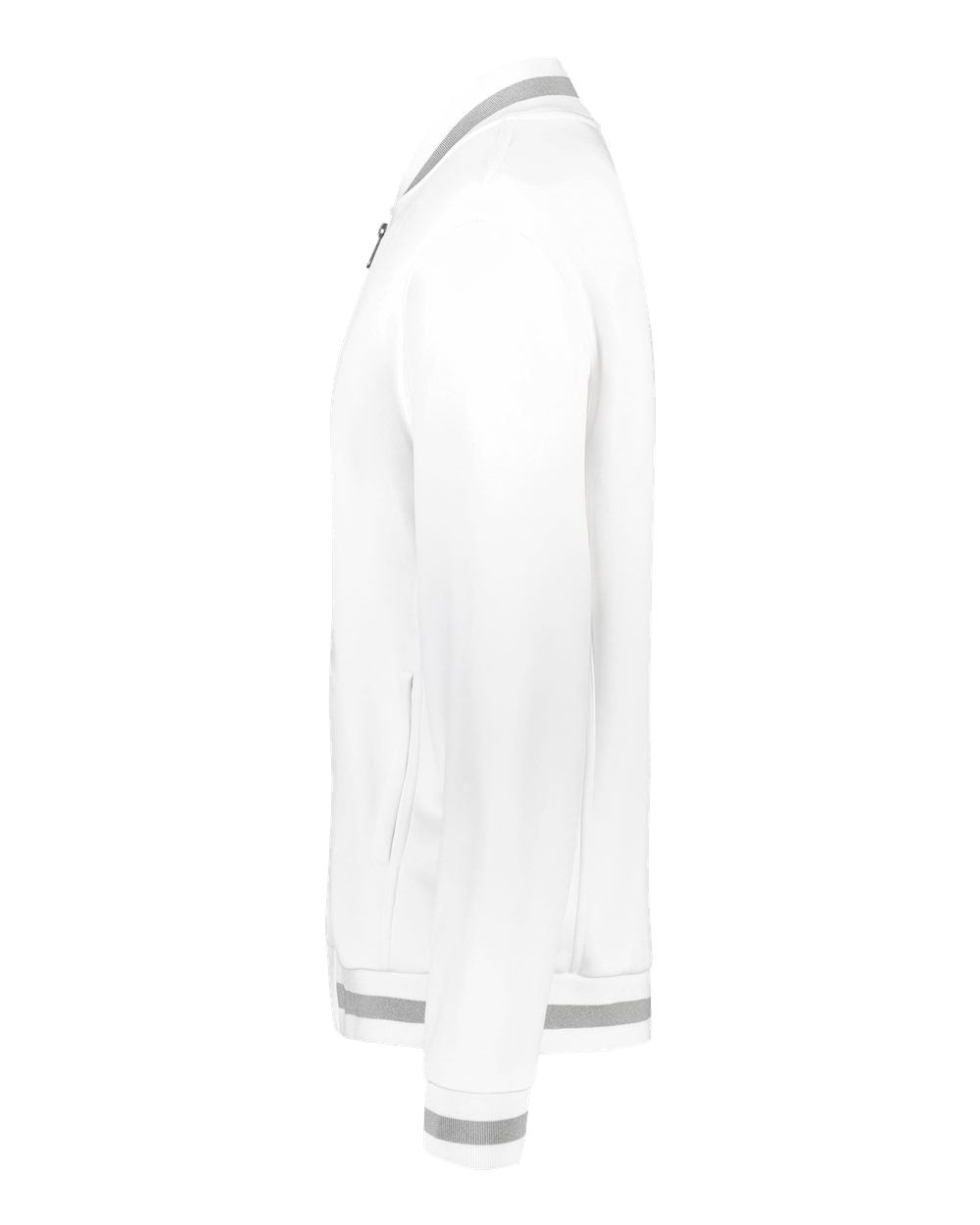 Left View of White/ Athletic Heather Youth V-Street Full-Zip Jacket - 223647 plain