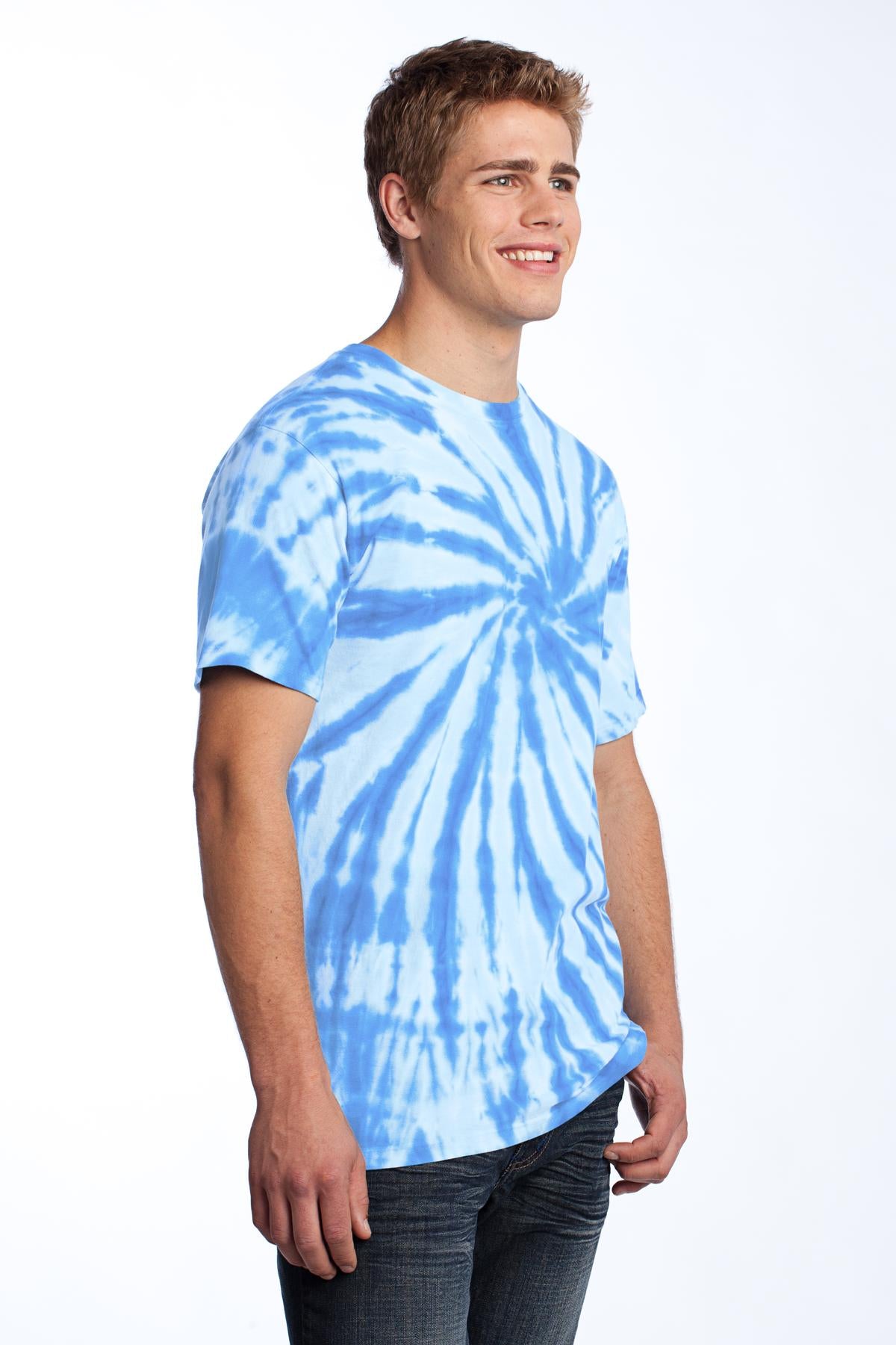 Light Blue Port & Co Tie-Dye Tee. PC147