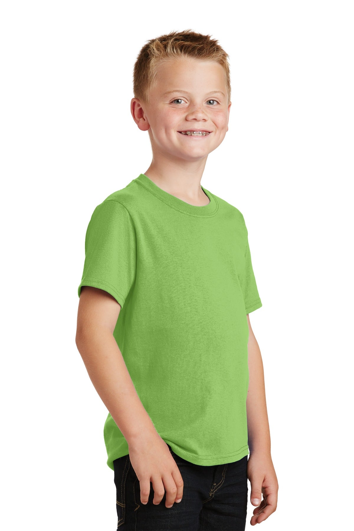 Lime Port & Co Youth Core Cotton Tee. PC54Y plain