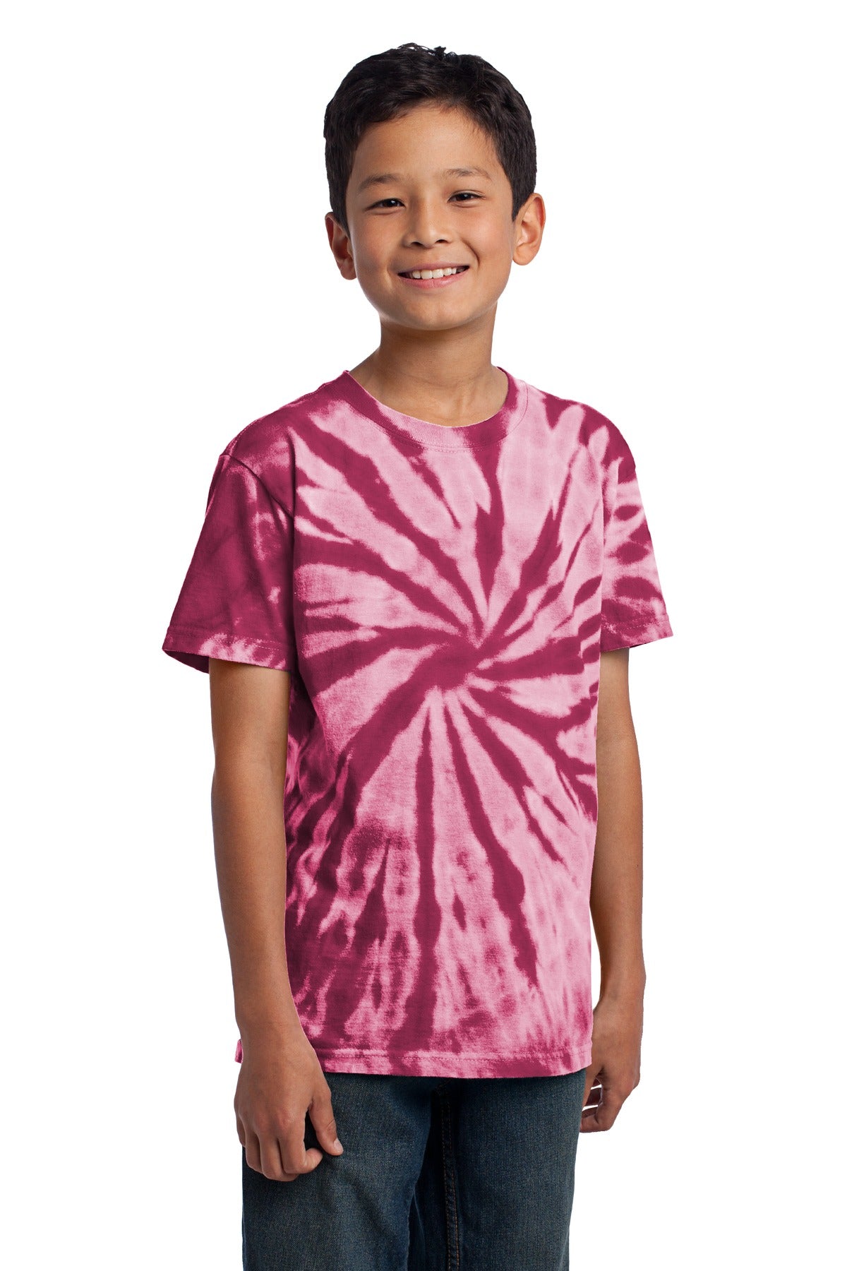 Maroon Port & Co Youth Tie-Dye Tee. PC147Y