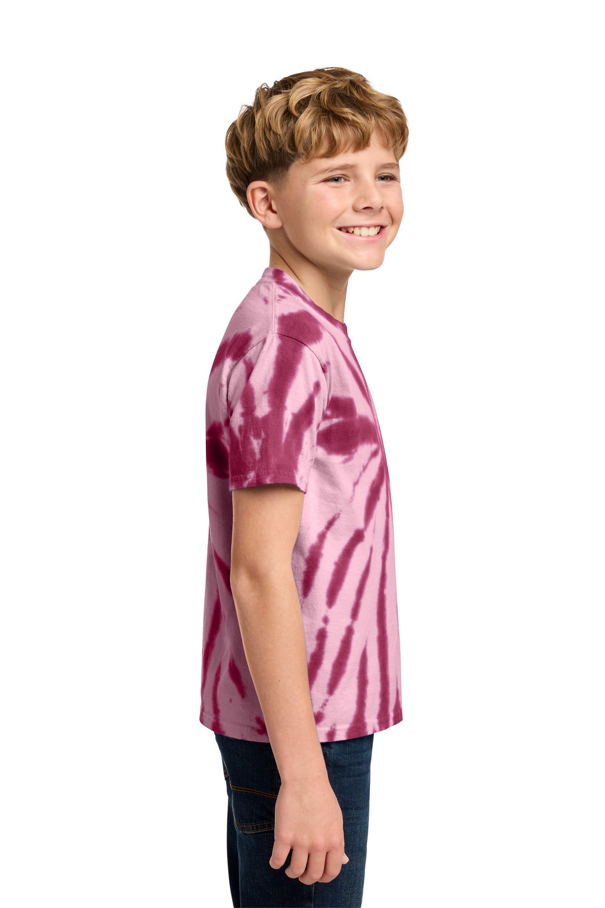 Maroon Port & Co Youth Tie-Dye Tee. PC147Y