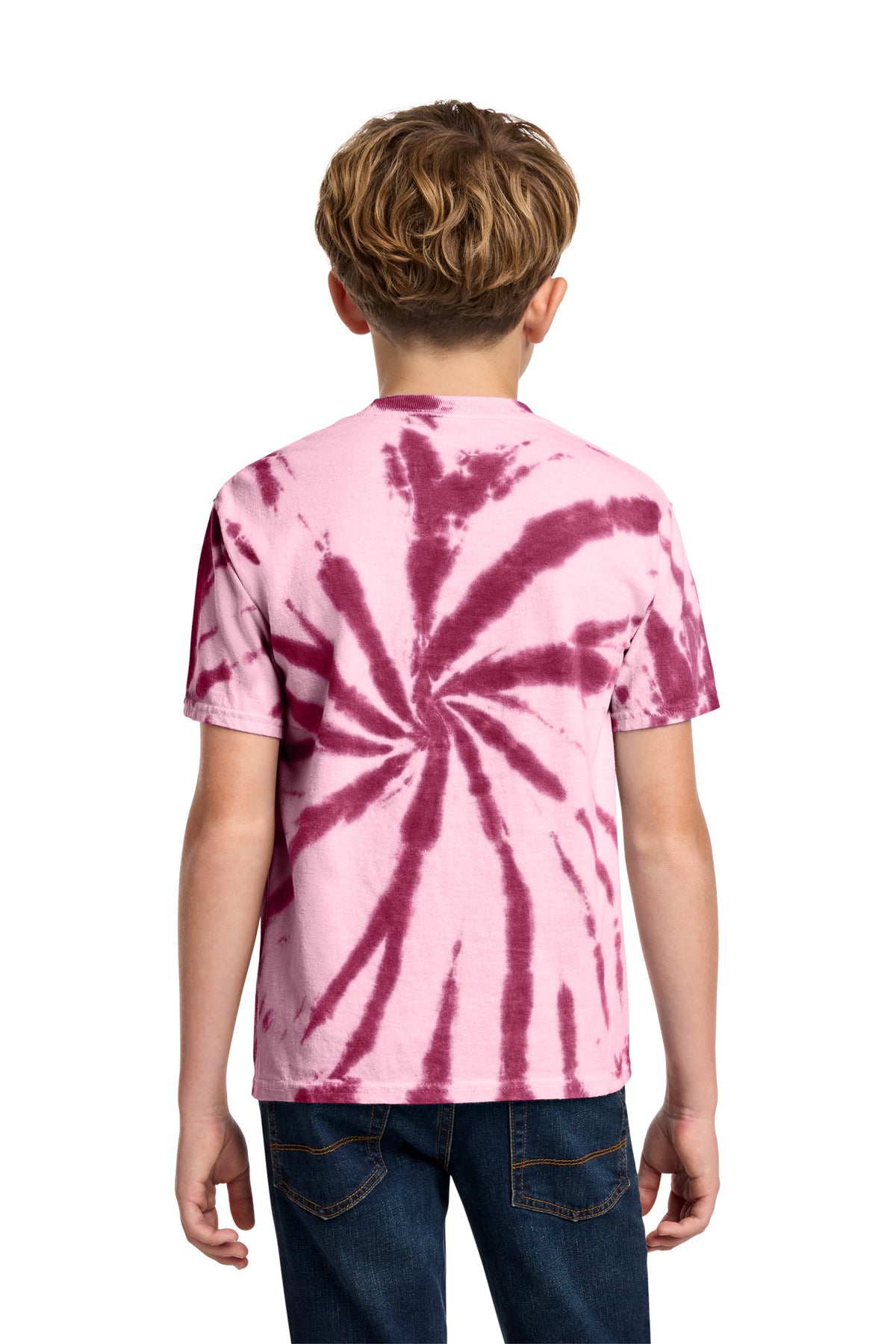 Maroon Port & Co Youth Tie-Dye Tee. PC147Y