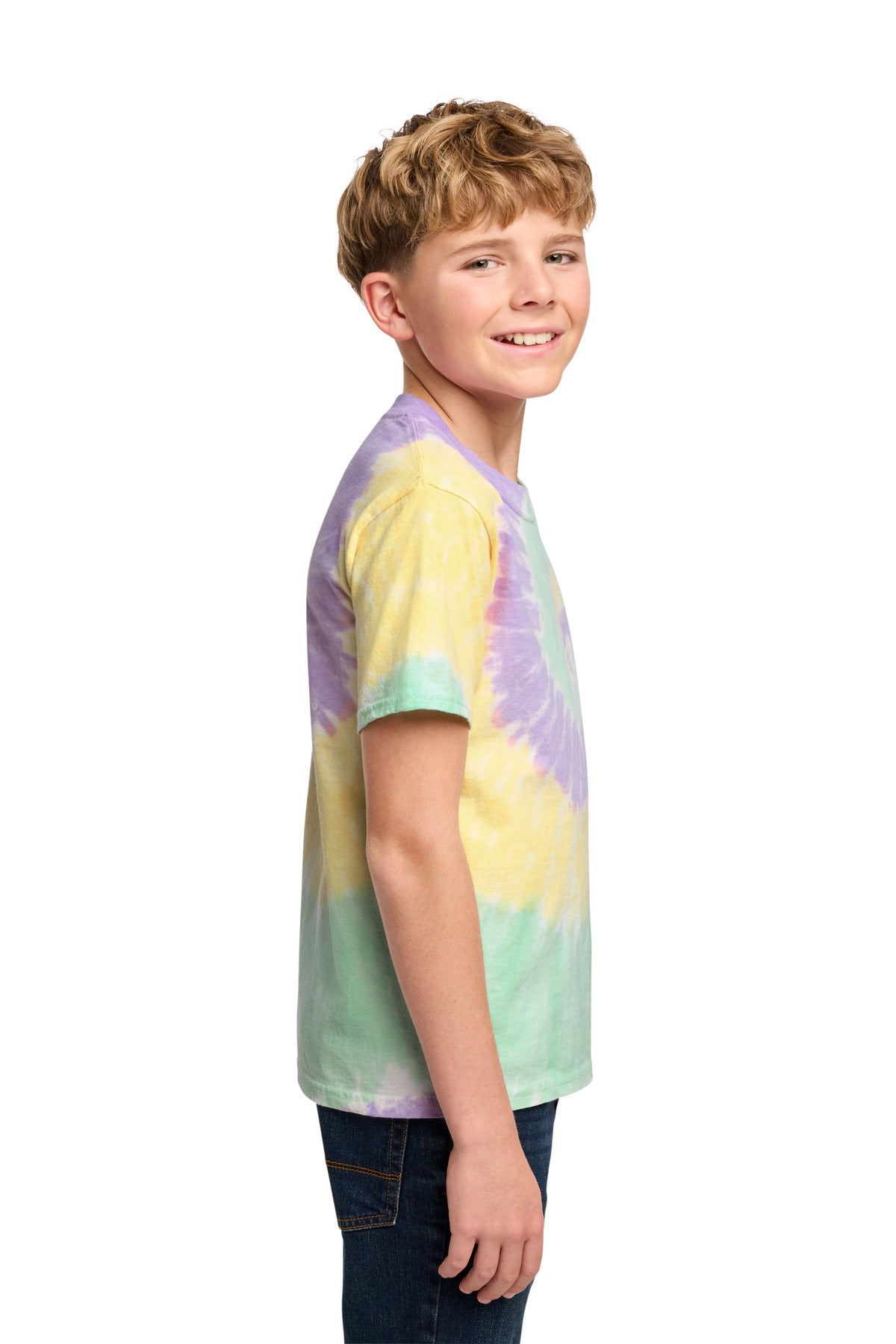 MintRnbw Port & Co Youth Tie-Dye Tee. PC147Y