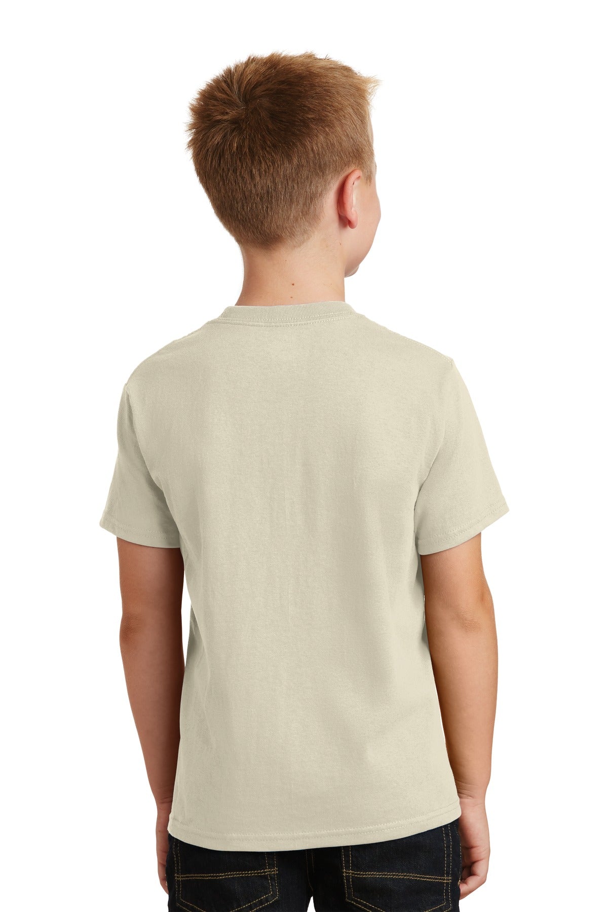 Natural Port & Co Youth Core Cotton Tee. PC54Y plain
