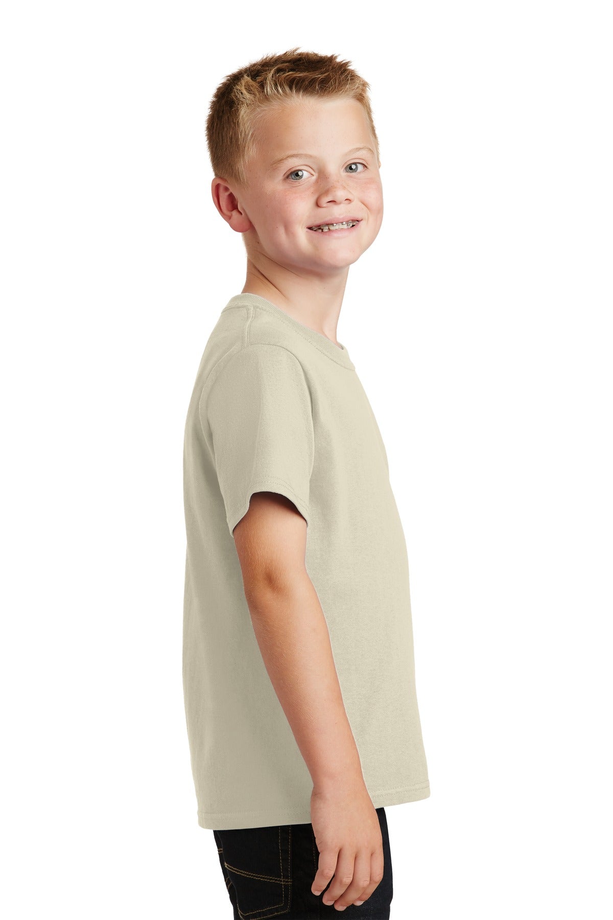 Natural Port & Co Youth Core Cotton Tee. PC54Y