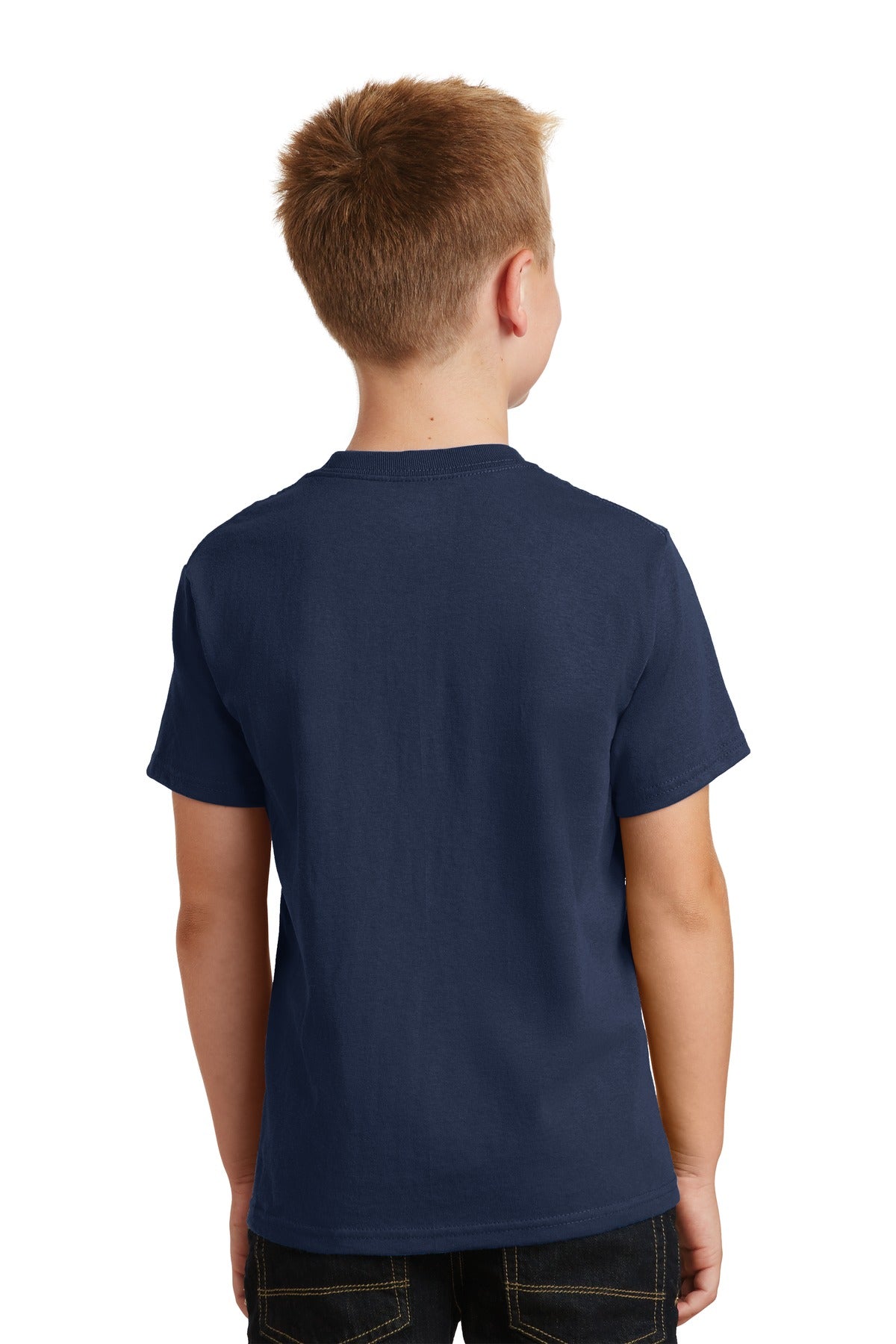 Navy Port & Co Youth Core Cotton Tee. PC54Y plain