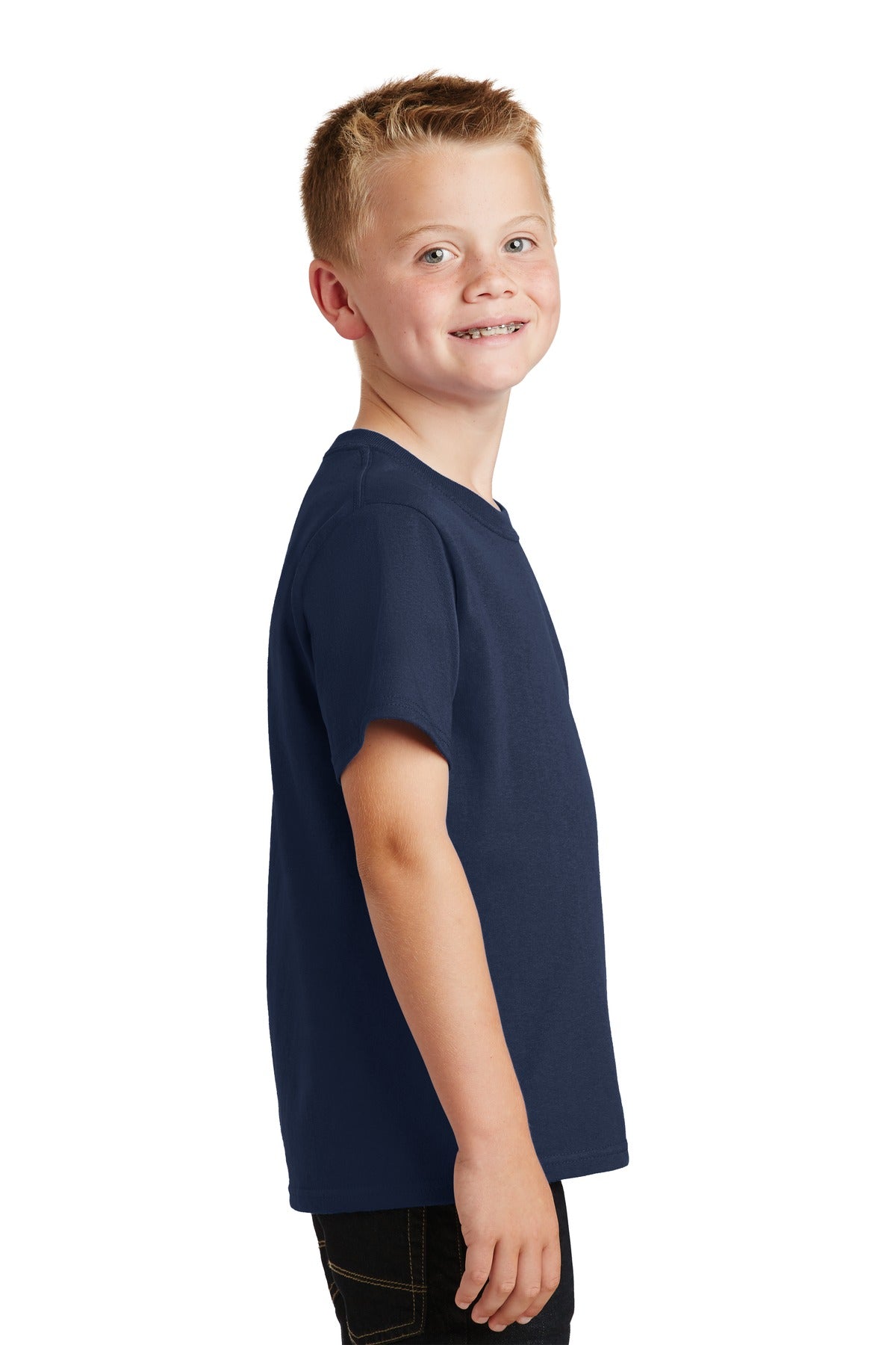 Navy Port & Co Youth Core Cotton Tee. PC54Y