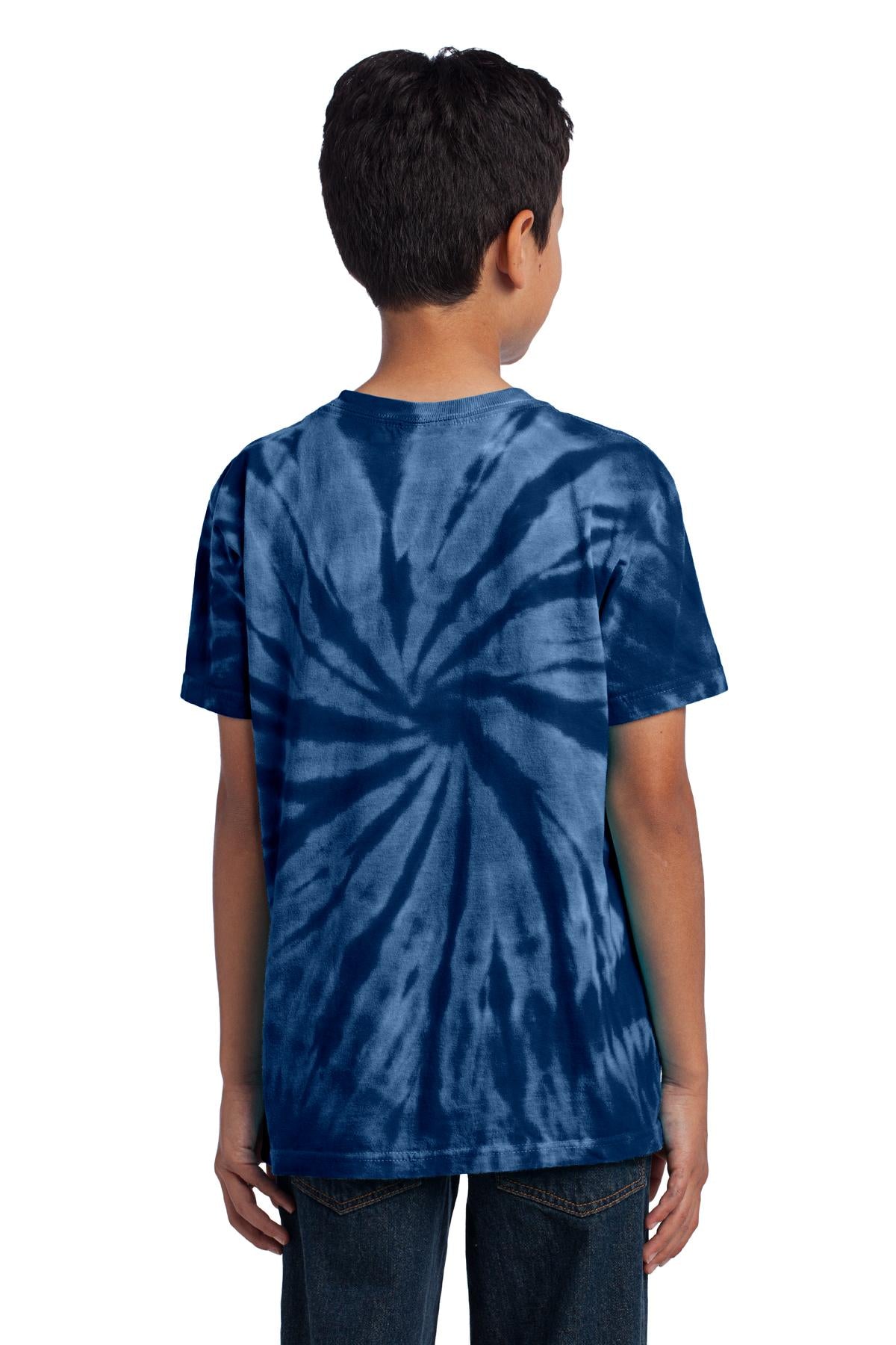 Navy Port & Co Youth Tie-Dye Tee. PC147Y plain