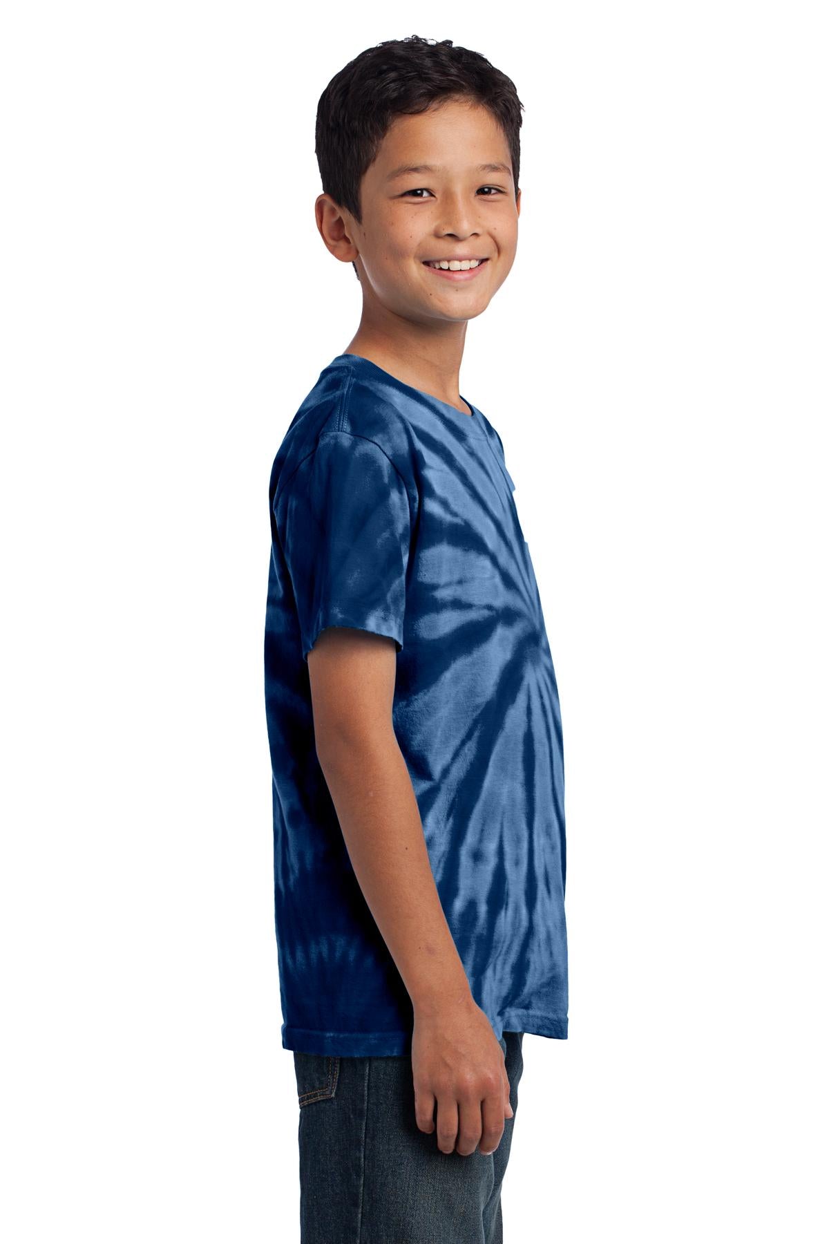 Navy Port & Co Youth Tie-Dye Tee. PC147Y