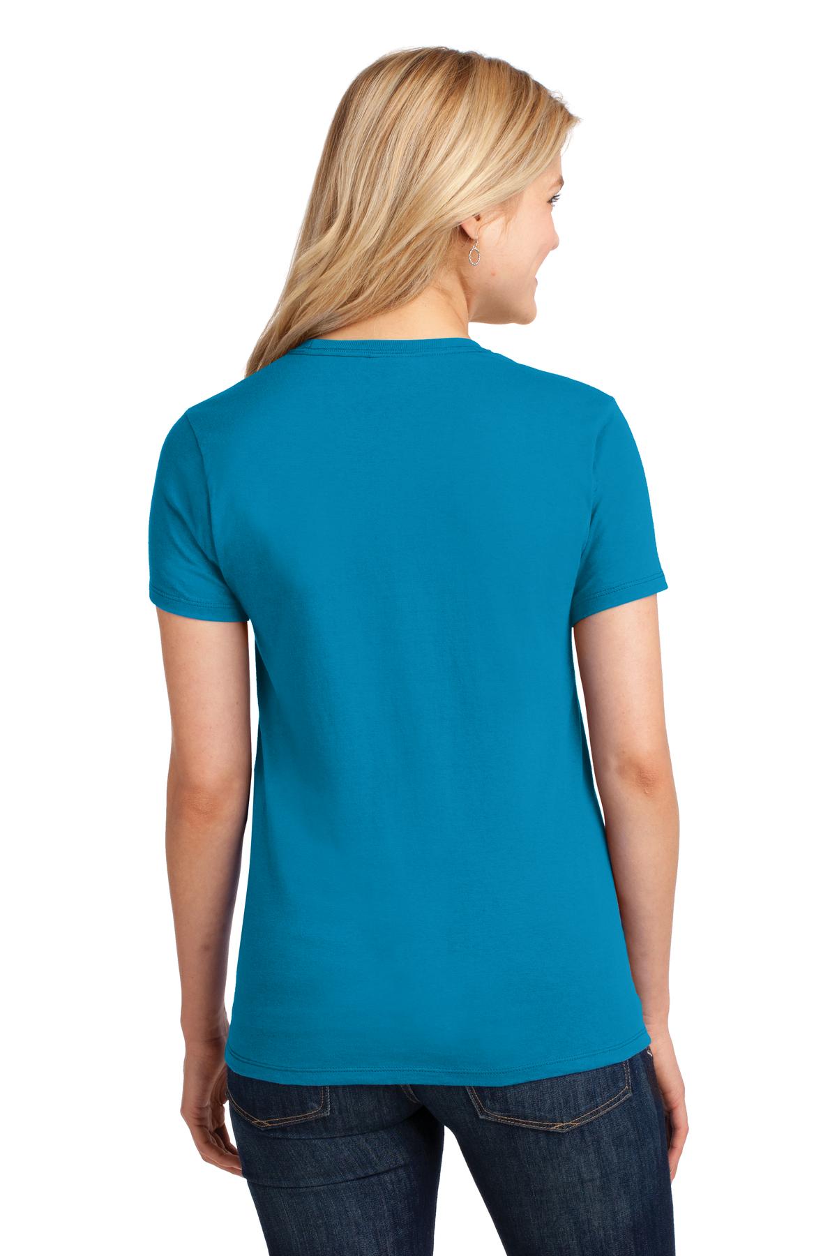 Neon Blue Port & Co Women's Core Cotton Tee. LPC54 plain