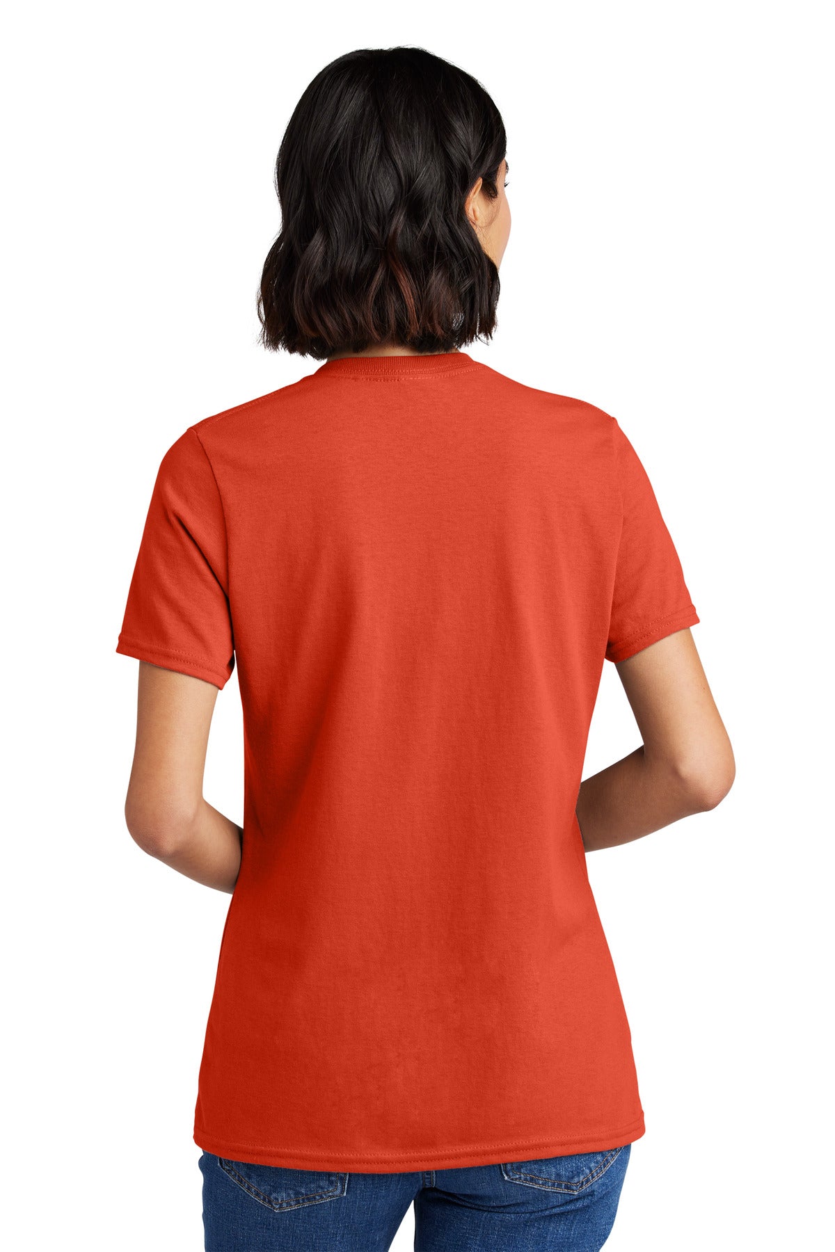 Orange Port & Co Women's Core Cotton V-Neck Tee. LPC54V plain