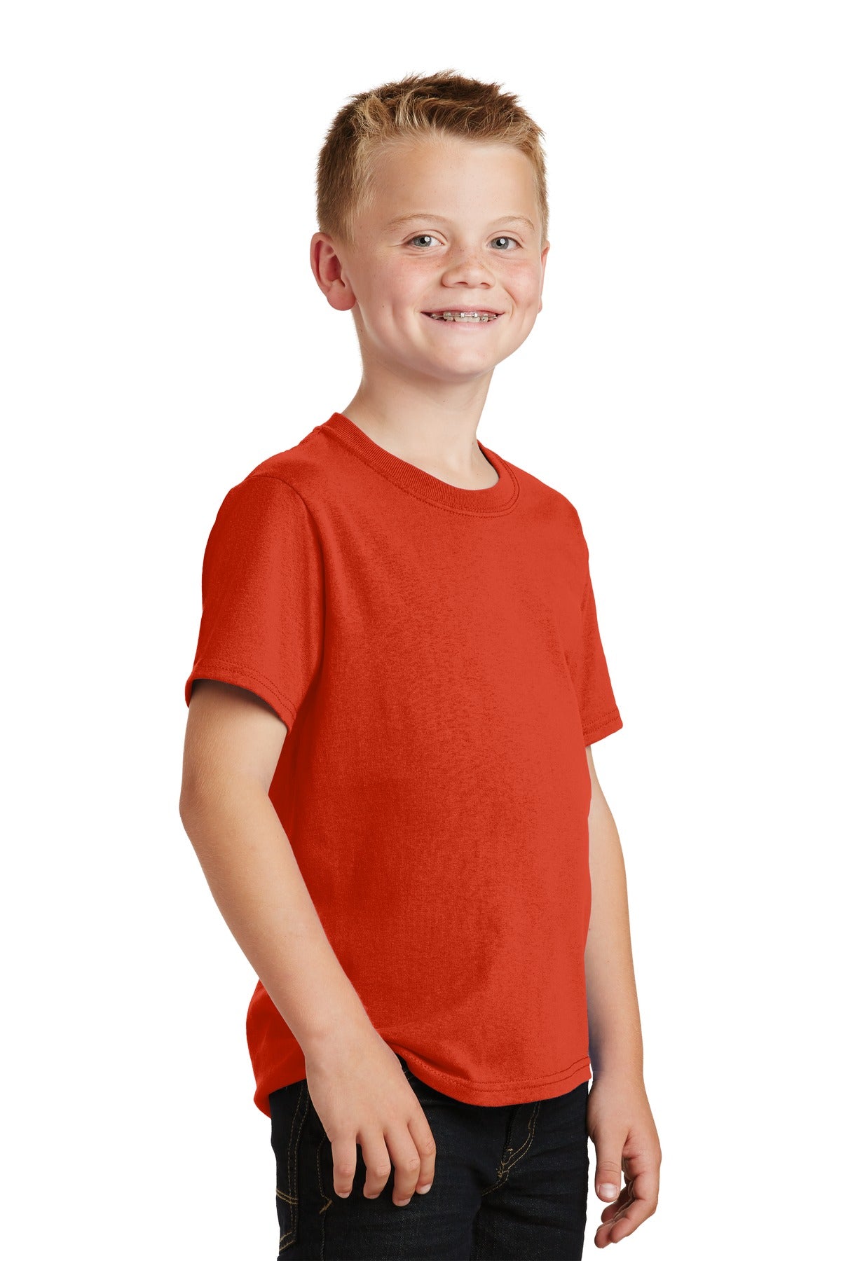 Orange Port & Co Youth Core Cotton Tee. PC54Y plain