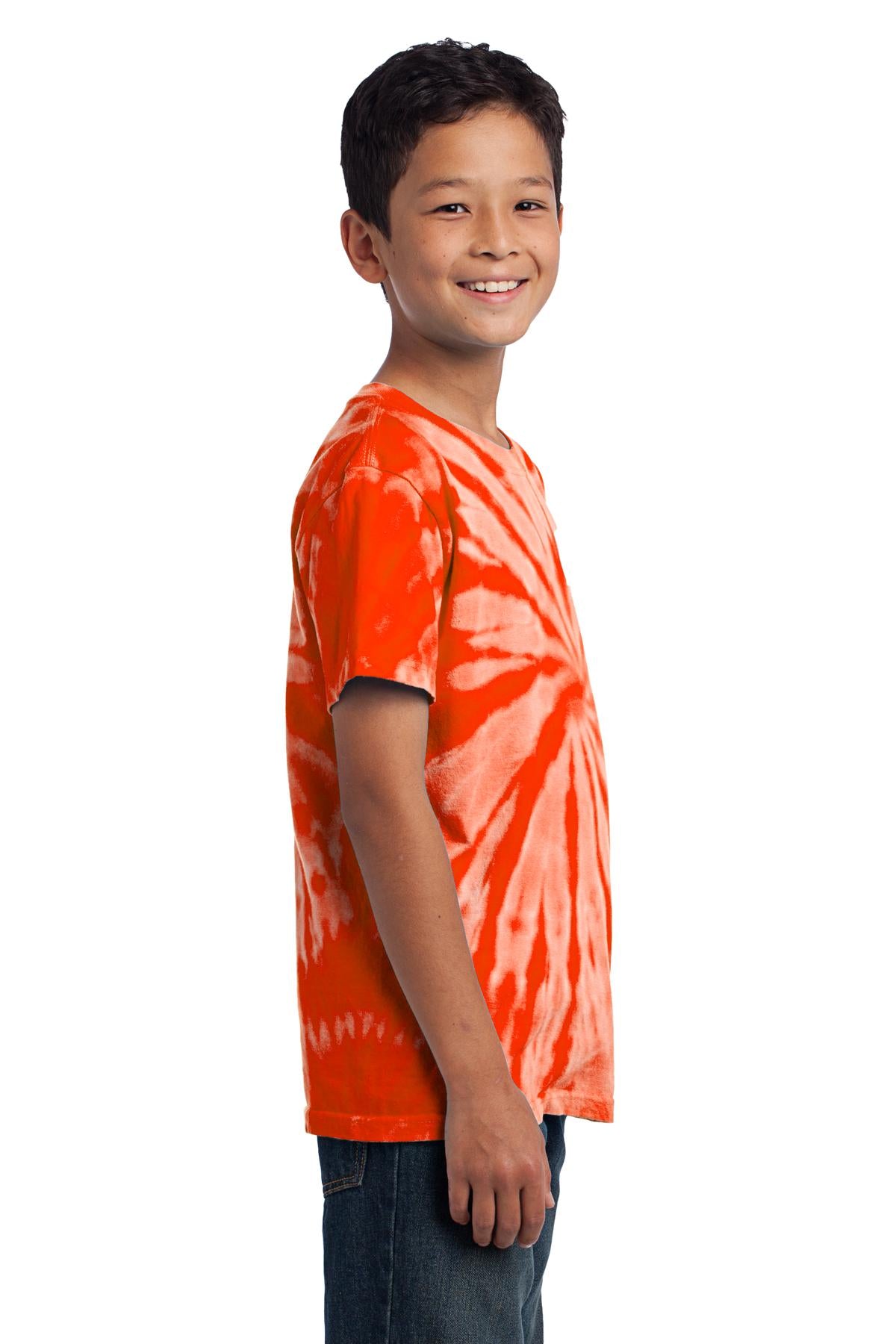 Orange Port & Co Youth Tie-Dye Tee. PC147Y