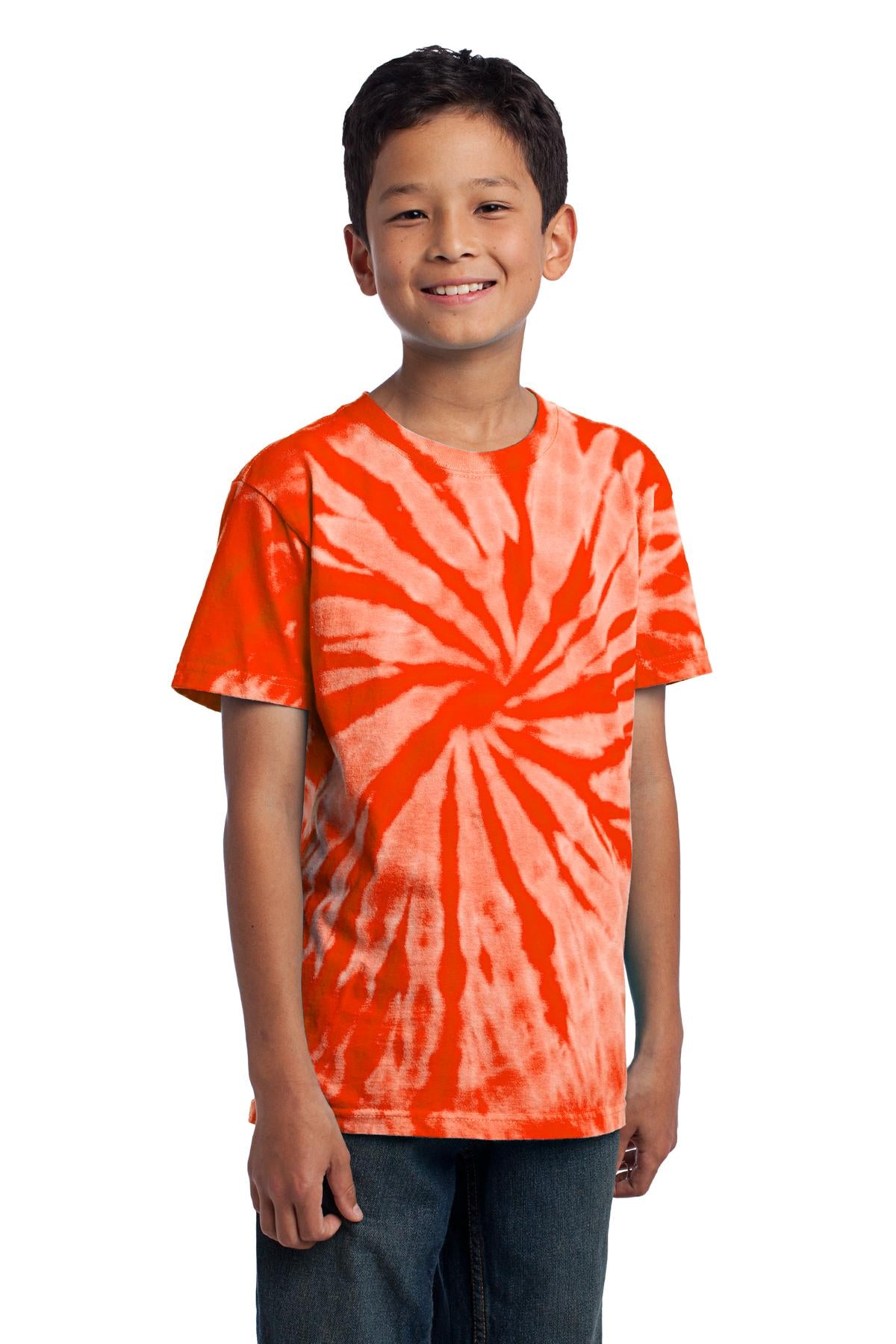 Orange Port & Co Youth Tie-Dye Tee. PC147Y