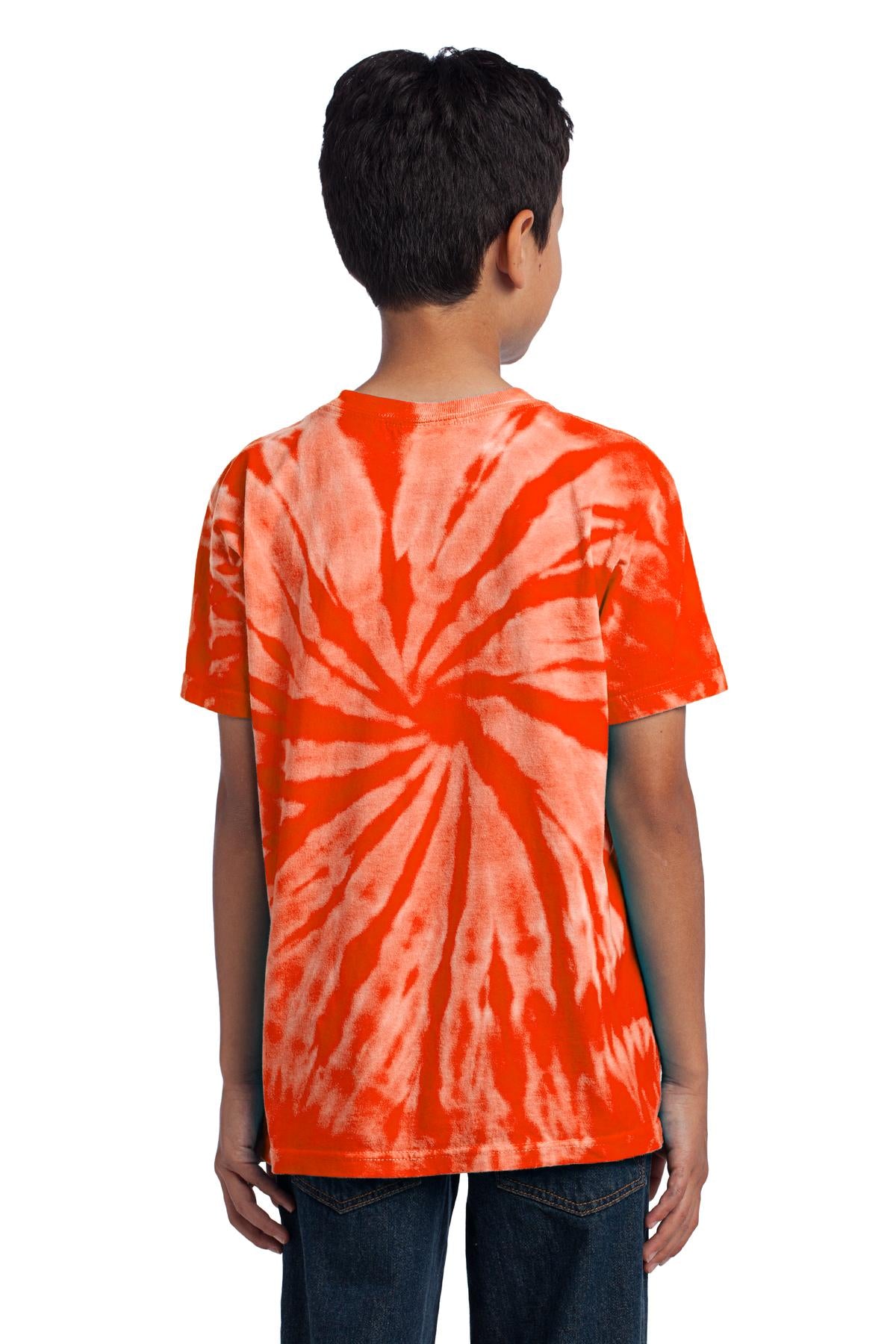 Orange Port & Co Youth Tie-Dye Tee. PC147Y