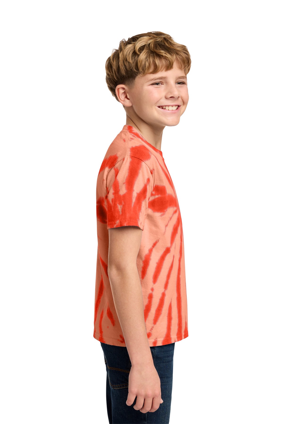 Orange Port & Co Youth Tie-Dye Tee. PC147Y