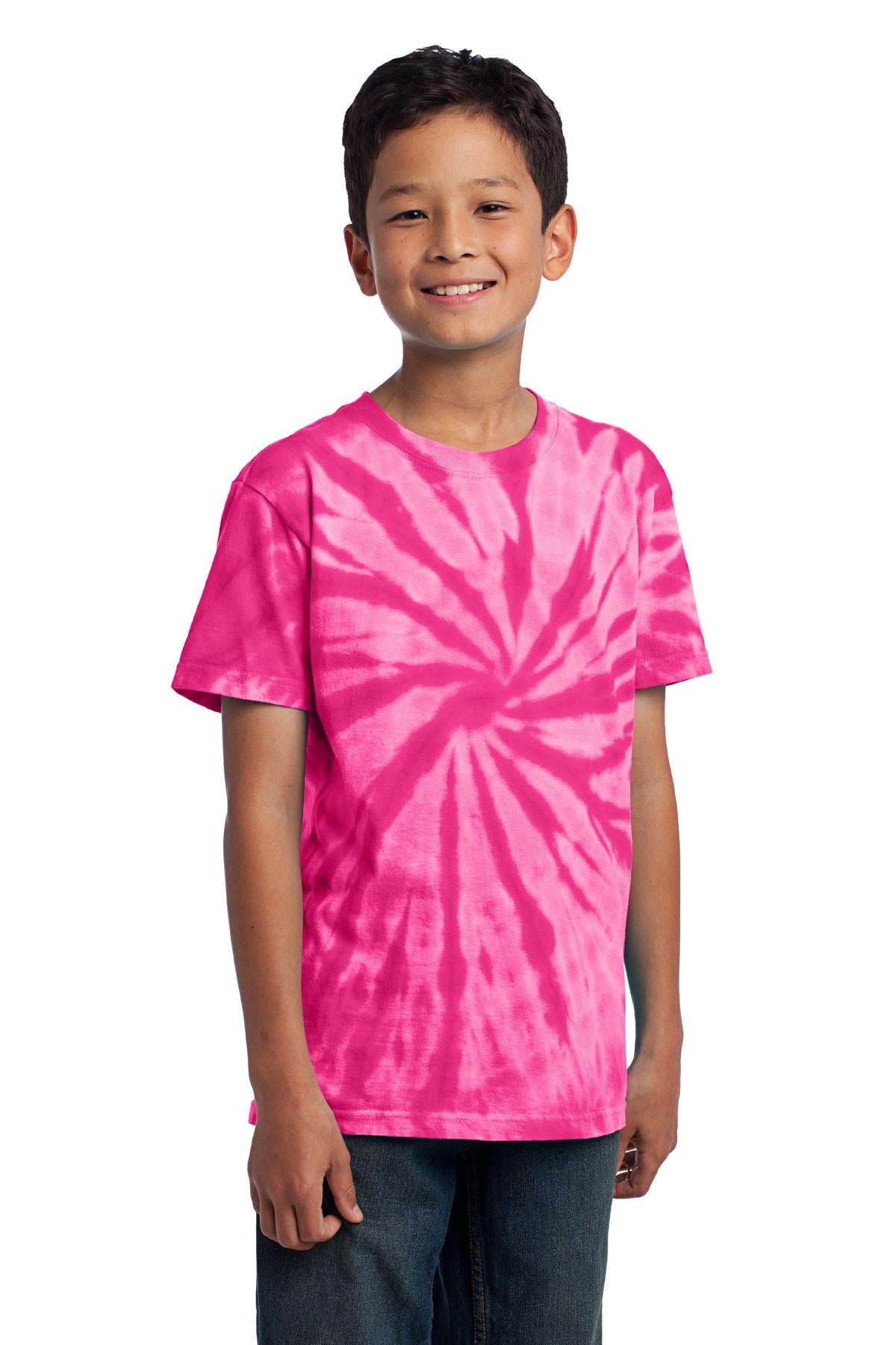 Pink Port & Co Youth Tie-Dye Tee. PC147Y