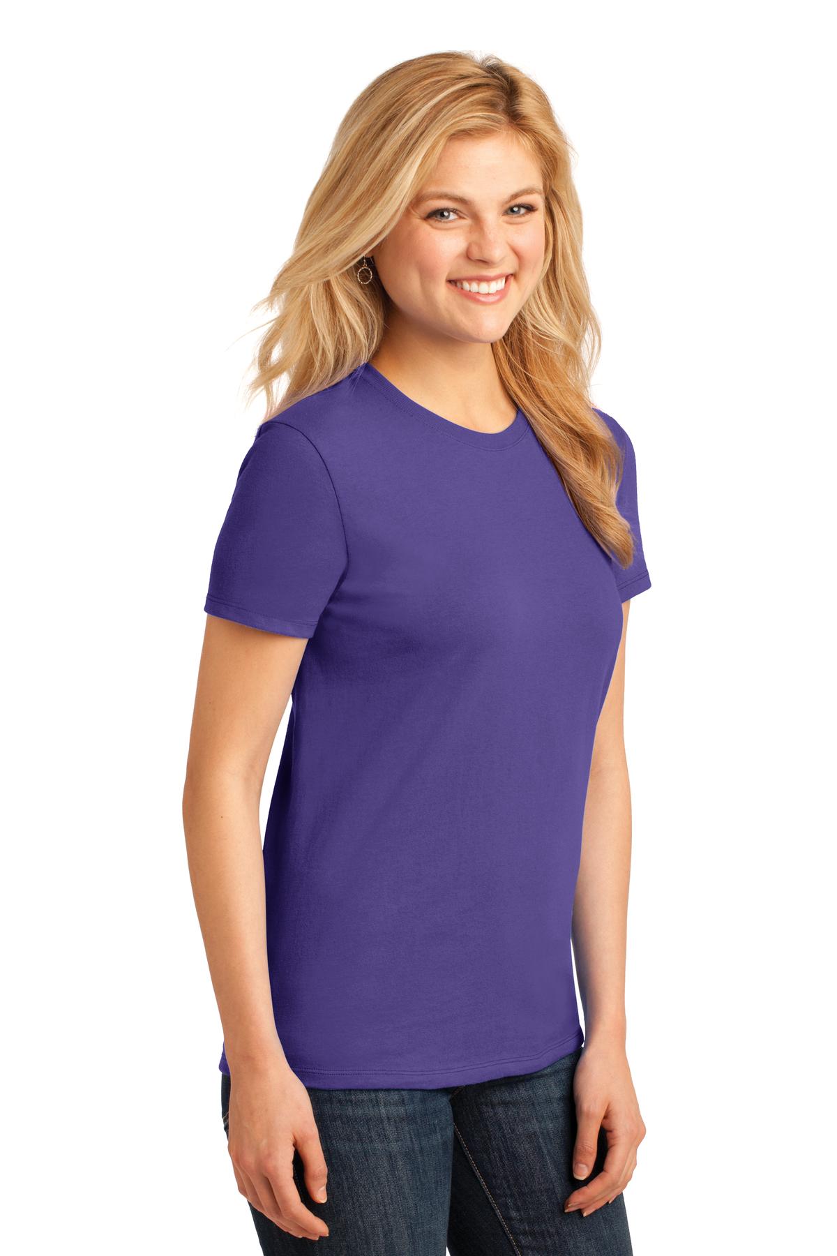 Purple Port & Co Women's Core Cotton Tee. LPC54 plain
