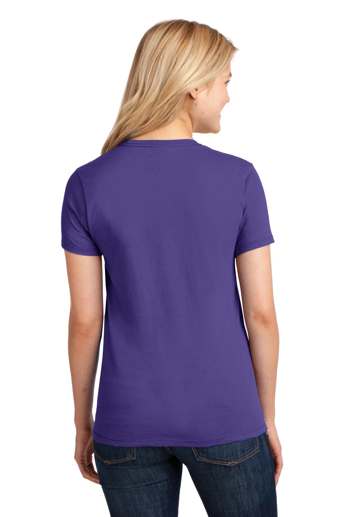 Purple Port & Co Women's Core Cotton Tee. LPC54 plain