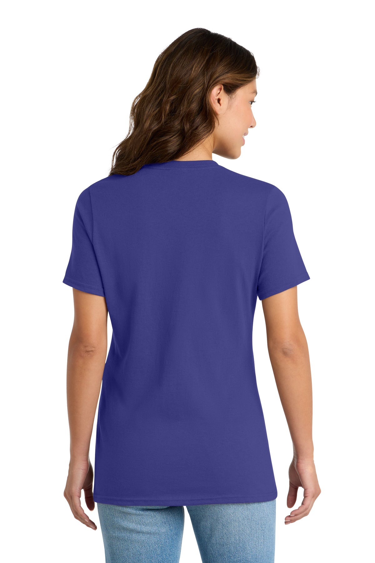Purple Port & Co Women's Core Cotton Tee. LPC54 plain