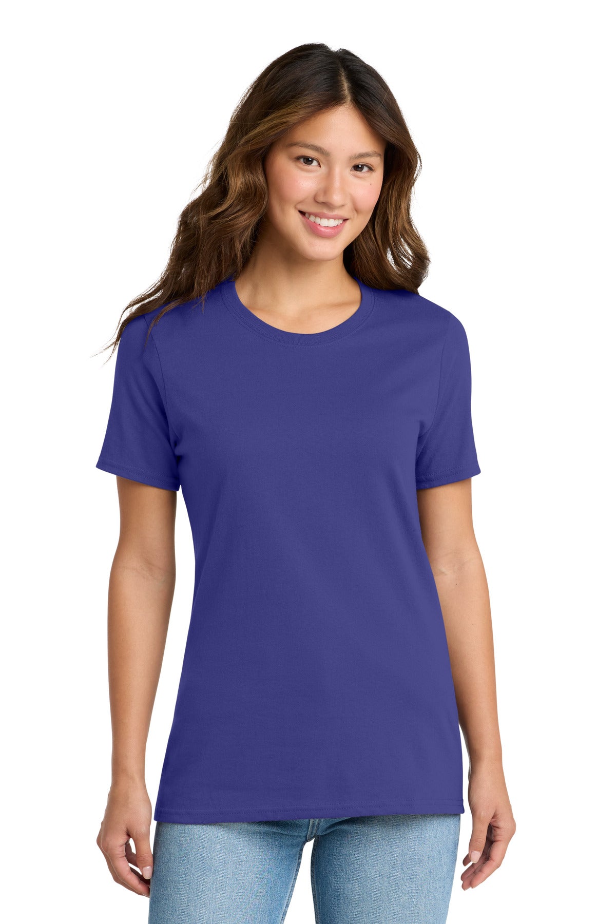 Purple Port & Co Women's Core Cotton Tee. LPC54 plain