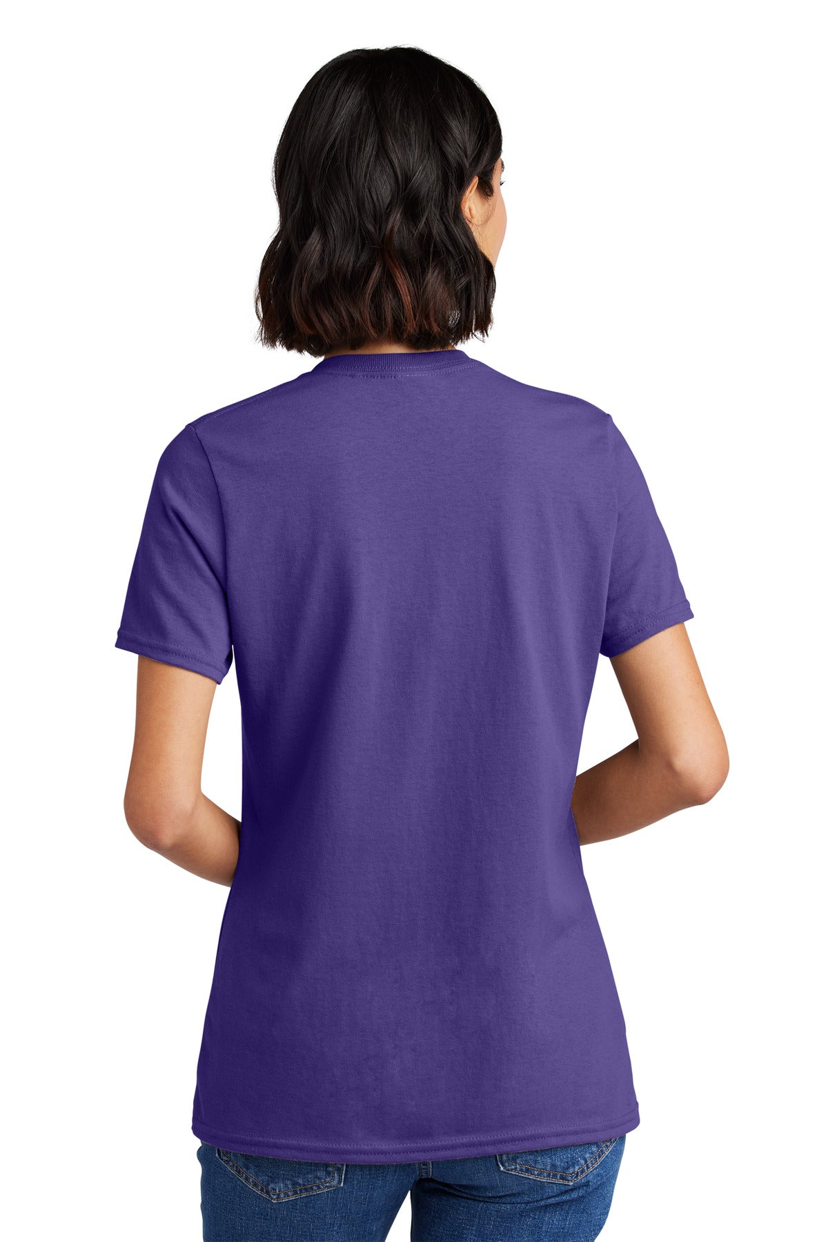 Purple Port & Co Women's Core Cotton V-Neck Tee. LPC54V plain