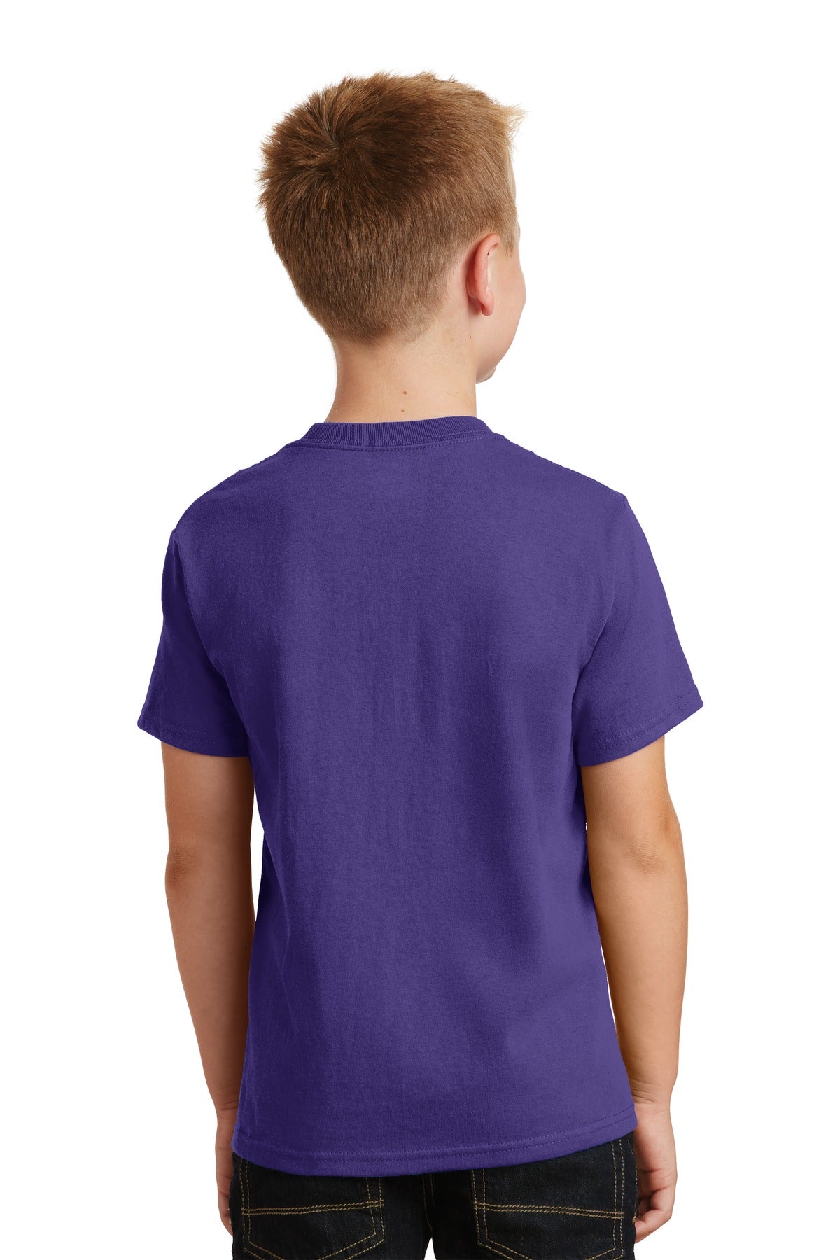 Purple Port & Co Youth Core Cotton Tee. PC54Y plain