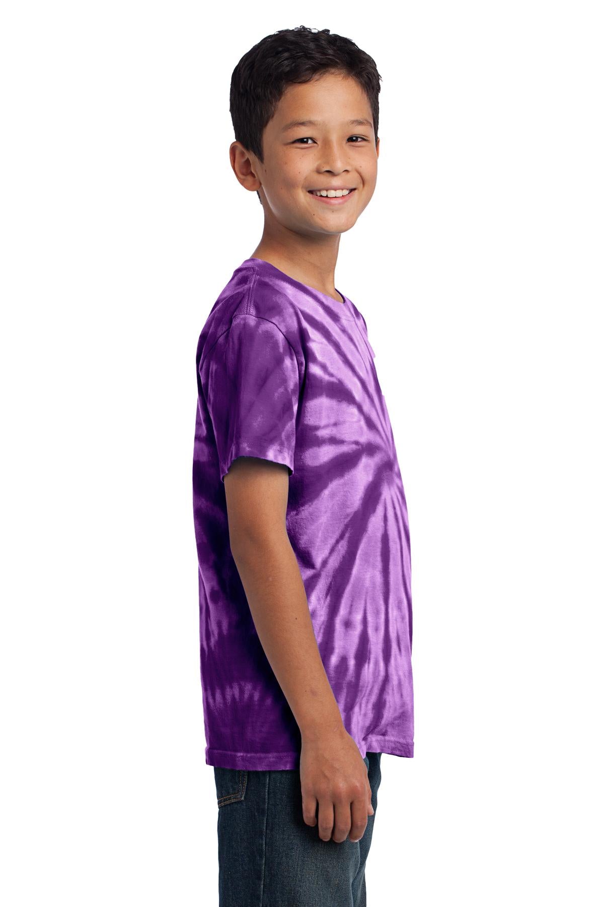 Purple Port & Co Youth Tie-Dye Tee. PC147Y