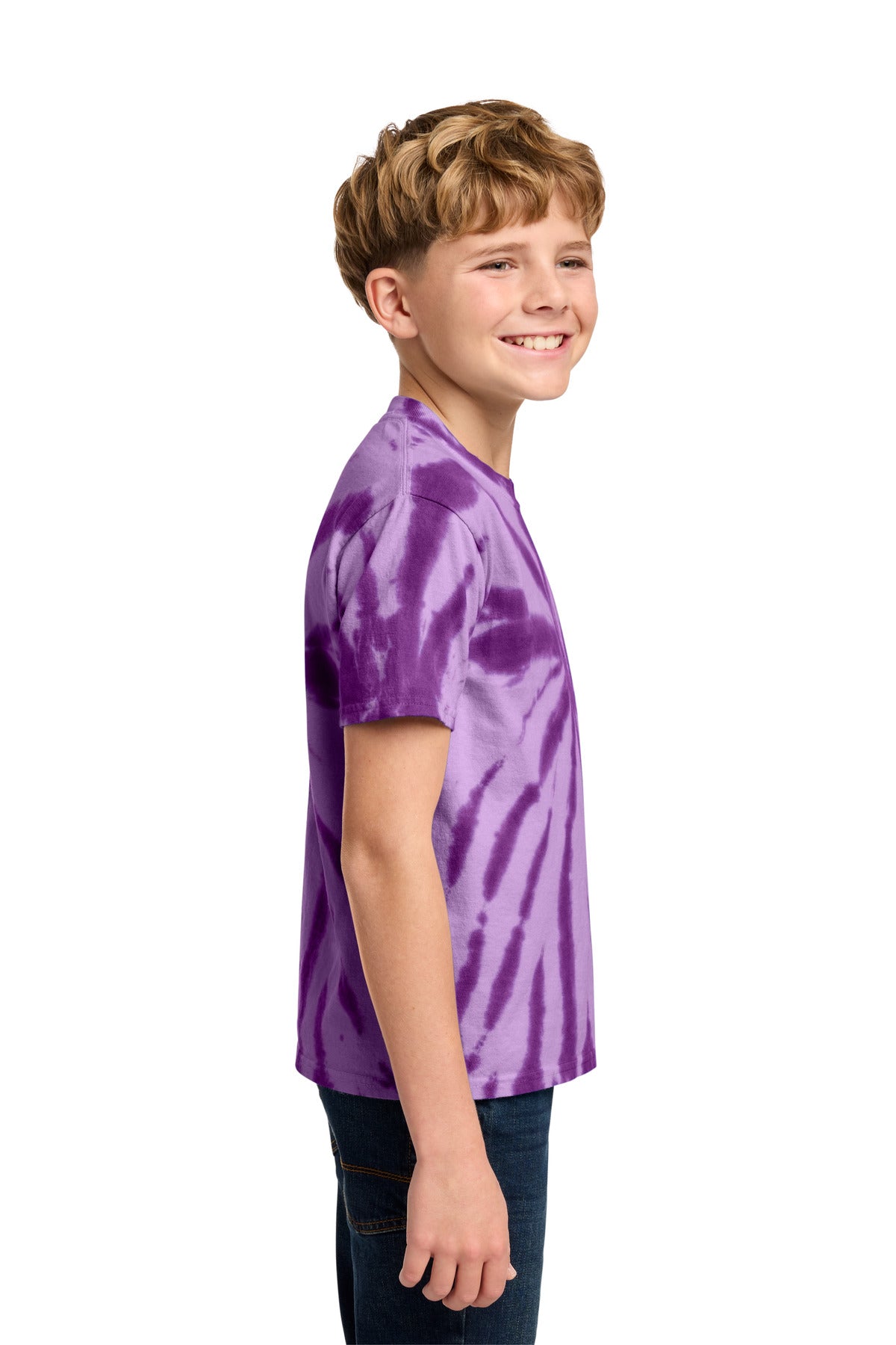 Purple Port & Co Youth Tie-Dye Tee. PC147Y