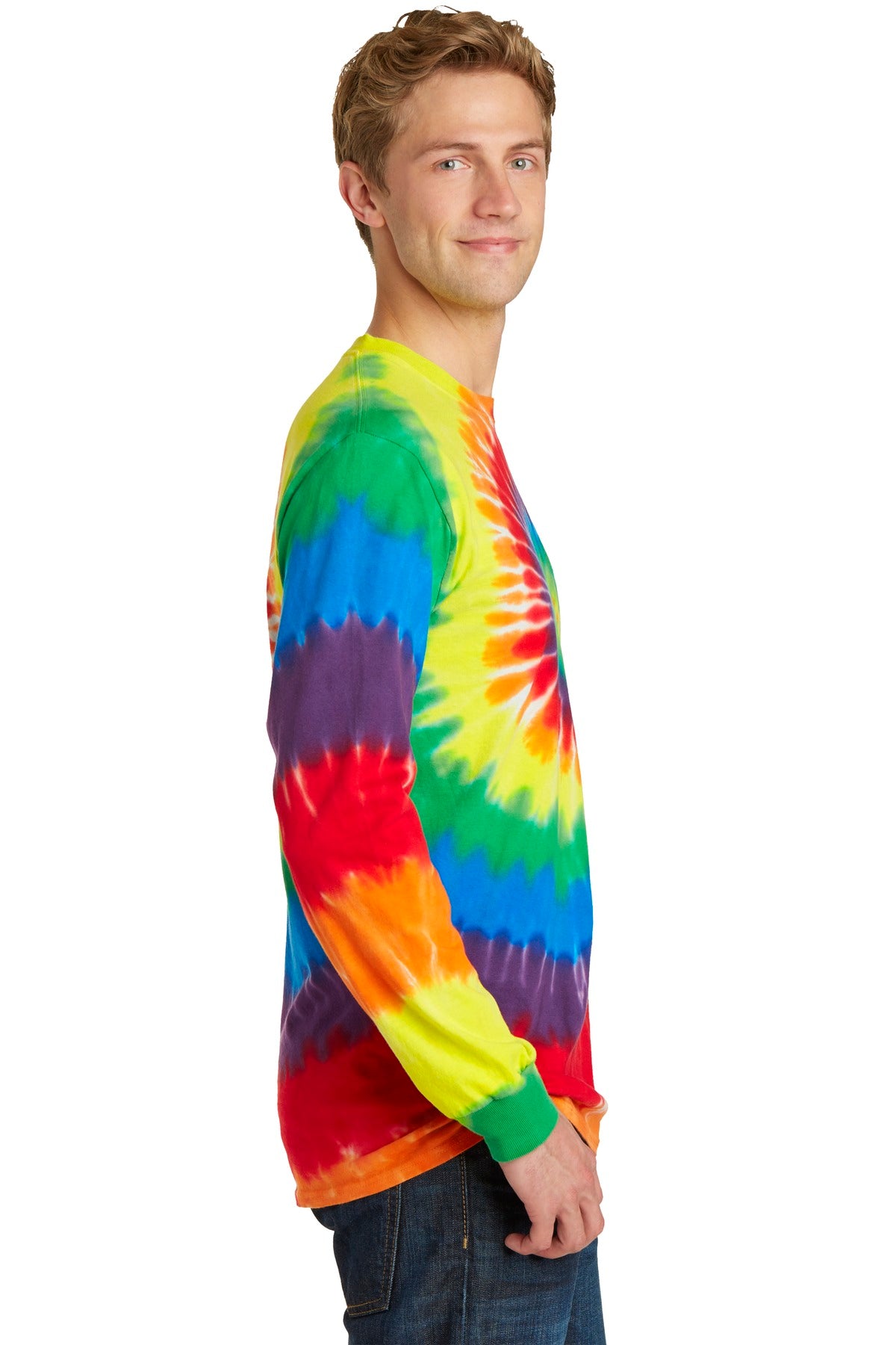 Rainbow Port & Co Tie-Dye Long Sleeve Tee. PC147LS