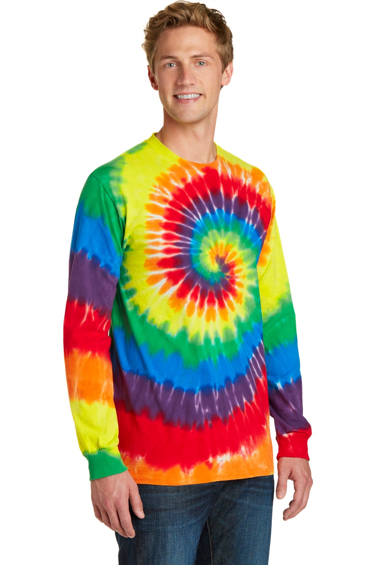 Rainbow Port & Co Tie-Dye Long Sleeve Tee. PC147LS