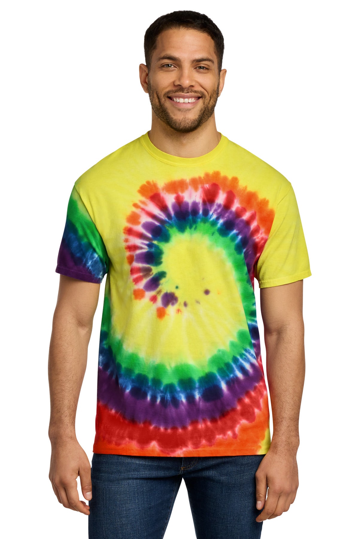 Rainbow Port & Co Tie-Dye Tee. PC147 plain