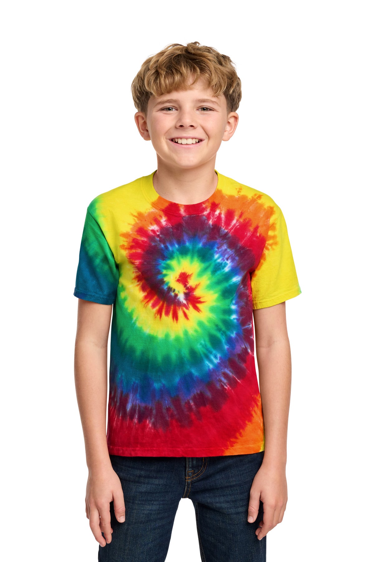 Rainbow Port & Co Youth Tie-Dye Tee. PC147Y plain