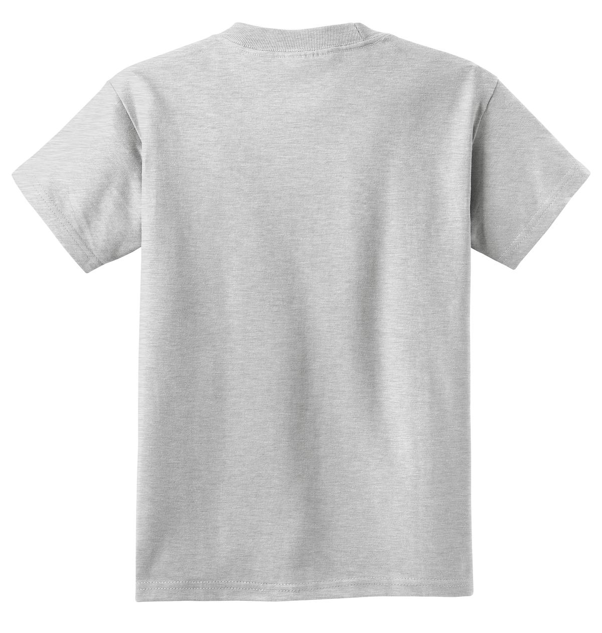 Rear View of Ash Port & Co Youth Core Cotton Tee. PC54Y plain