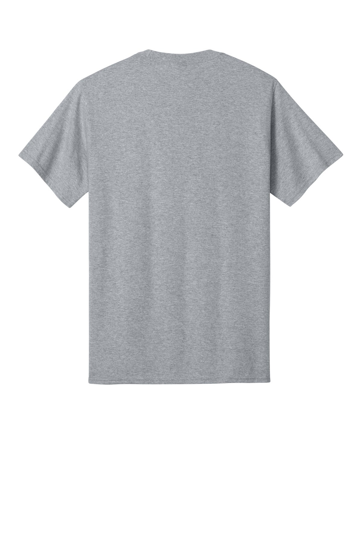Rear View of Ath Heather Port & Co Core Cotton Tee. PC54 plain