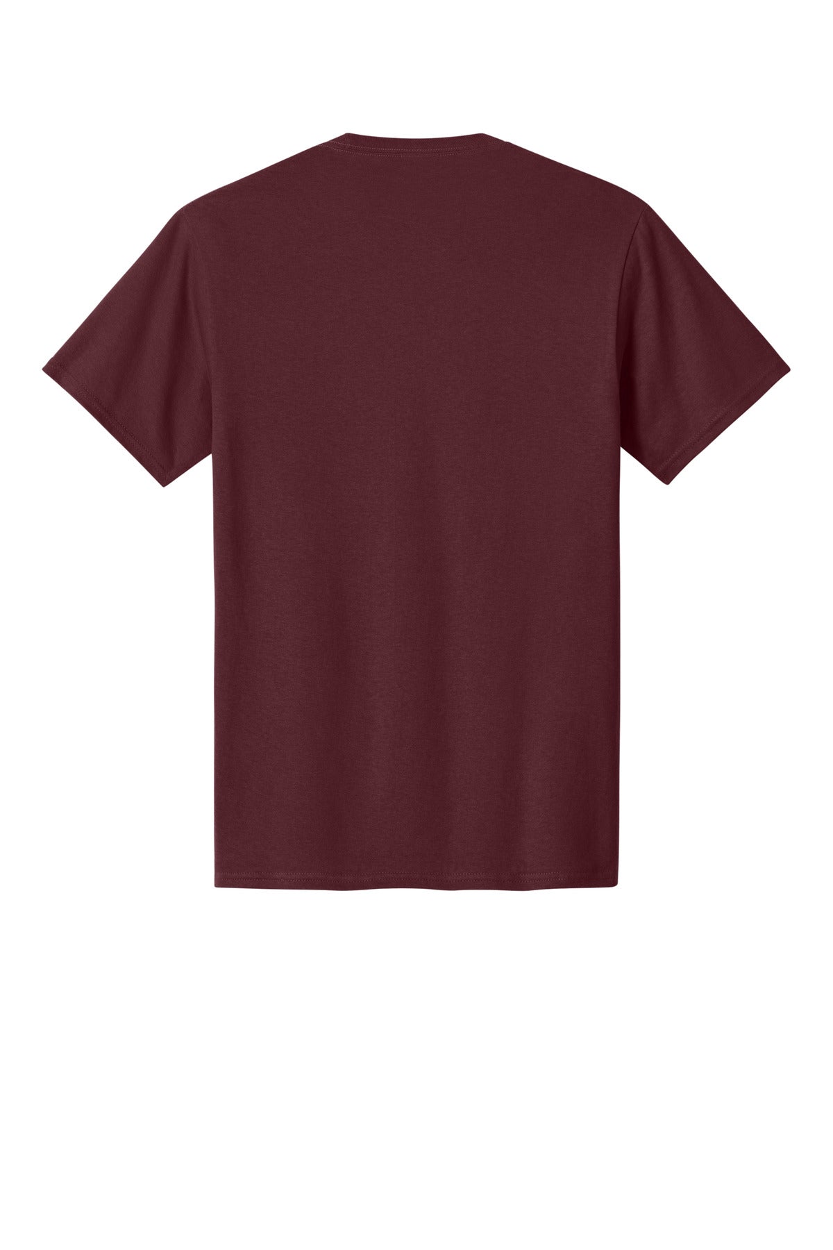 Rear View of Ath Maroon Port & Co Core Cotton Tee. PC54 plain