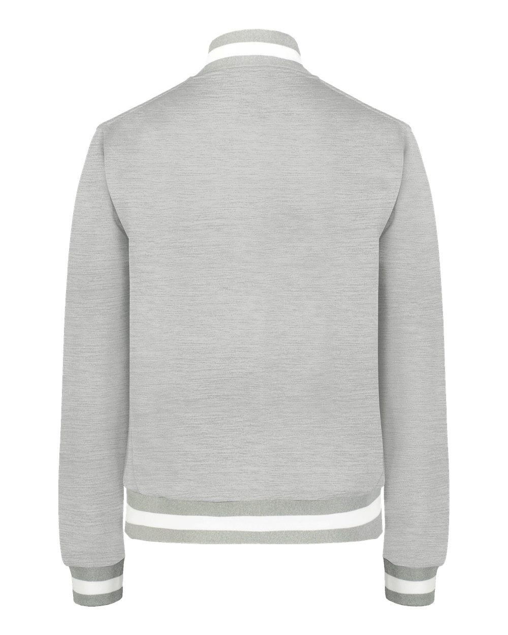 Rear View of Athletic Heather/ White Women's V-Street Full-Zip Jacket - 223747 plain