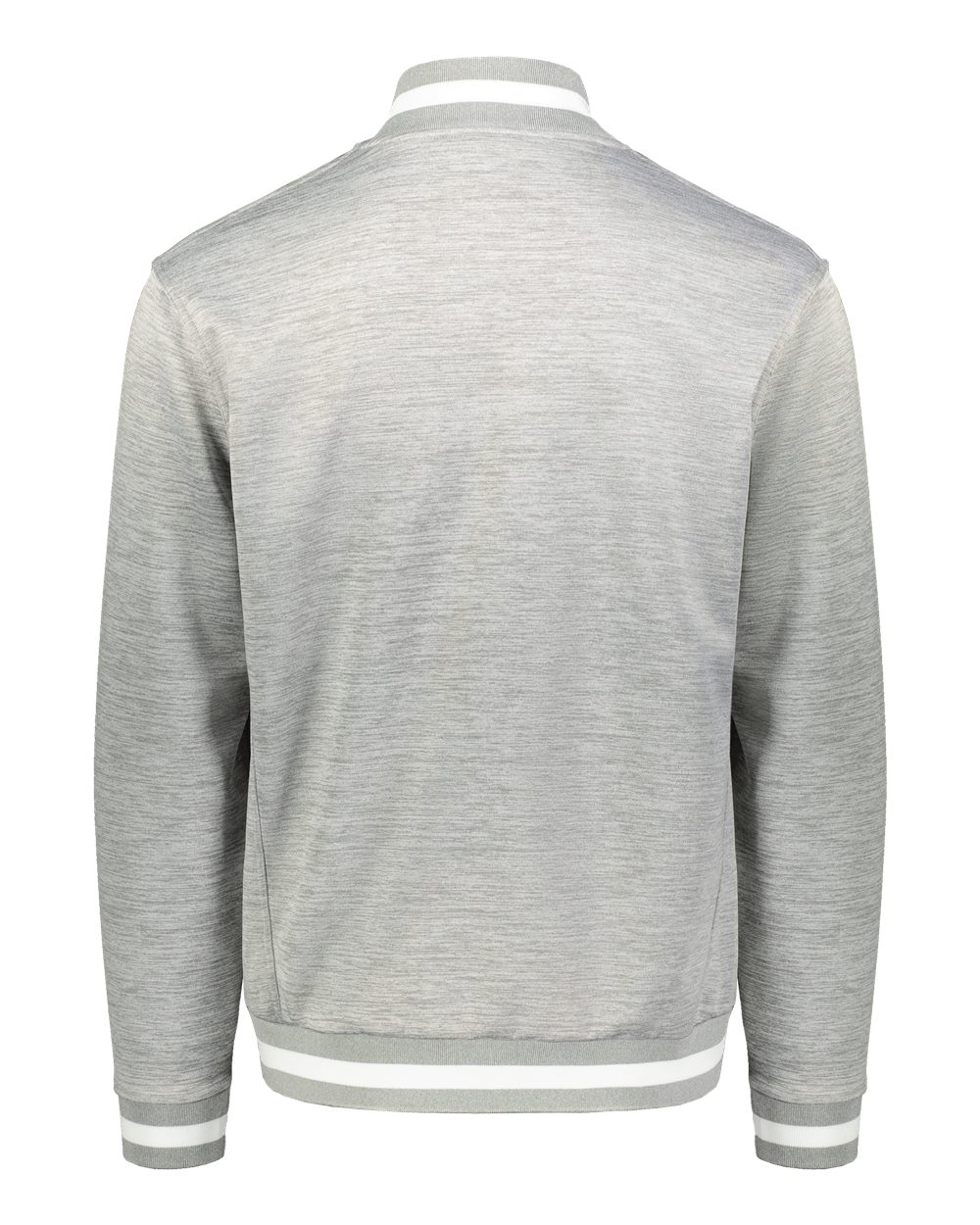 Rear View of Athletic Heather/ White Youth V-Street Full-Zip Jacket - 223647 plain
