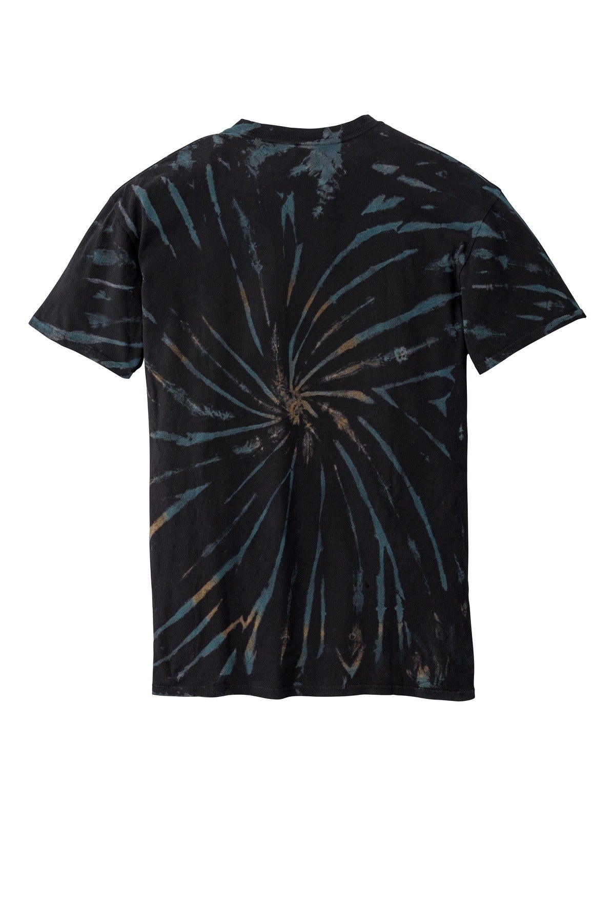 Rear View of Black Galxy Sp Port & Co Tie-Dye Tee. PC147 plain