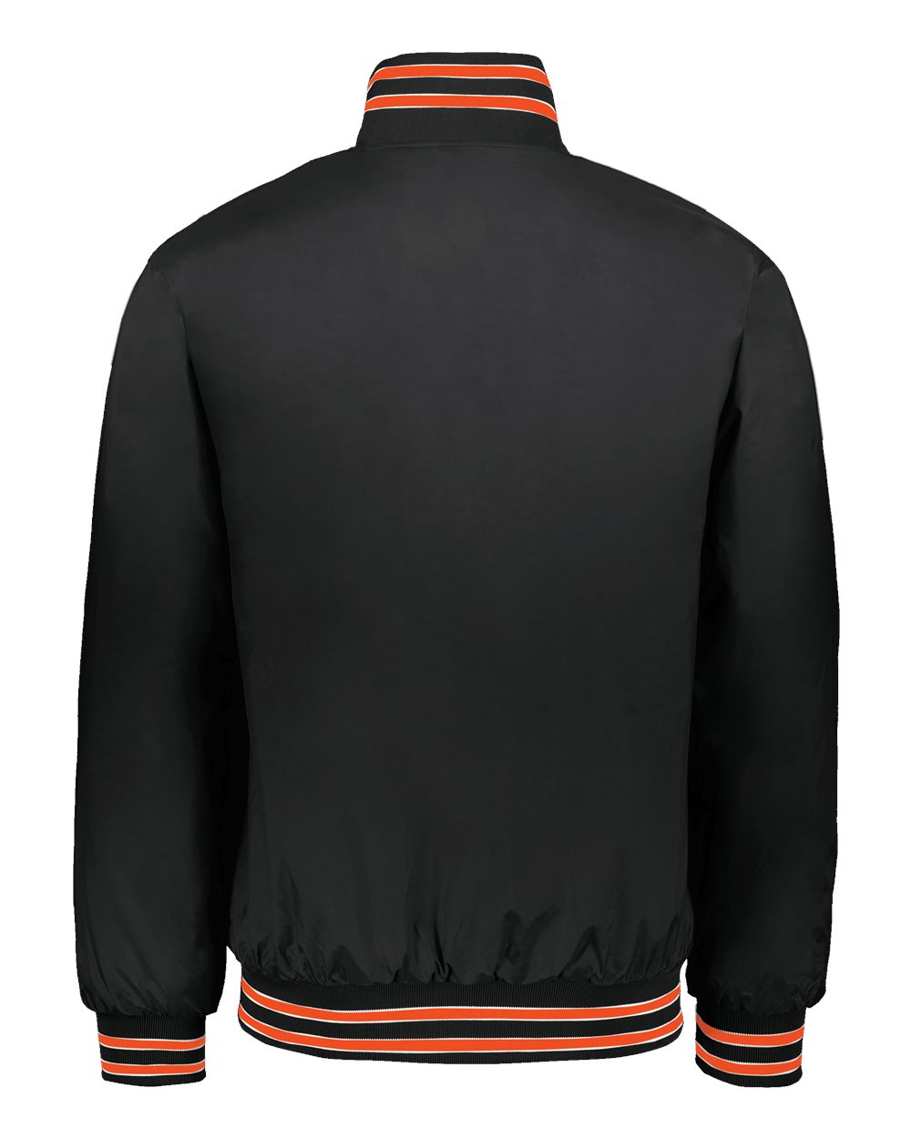 Rear View of Black/ Orange/ White Heritage Jacket - 229140 plain