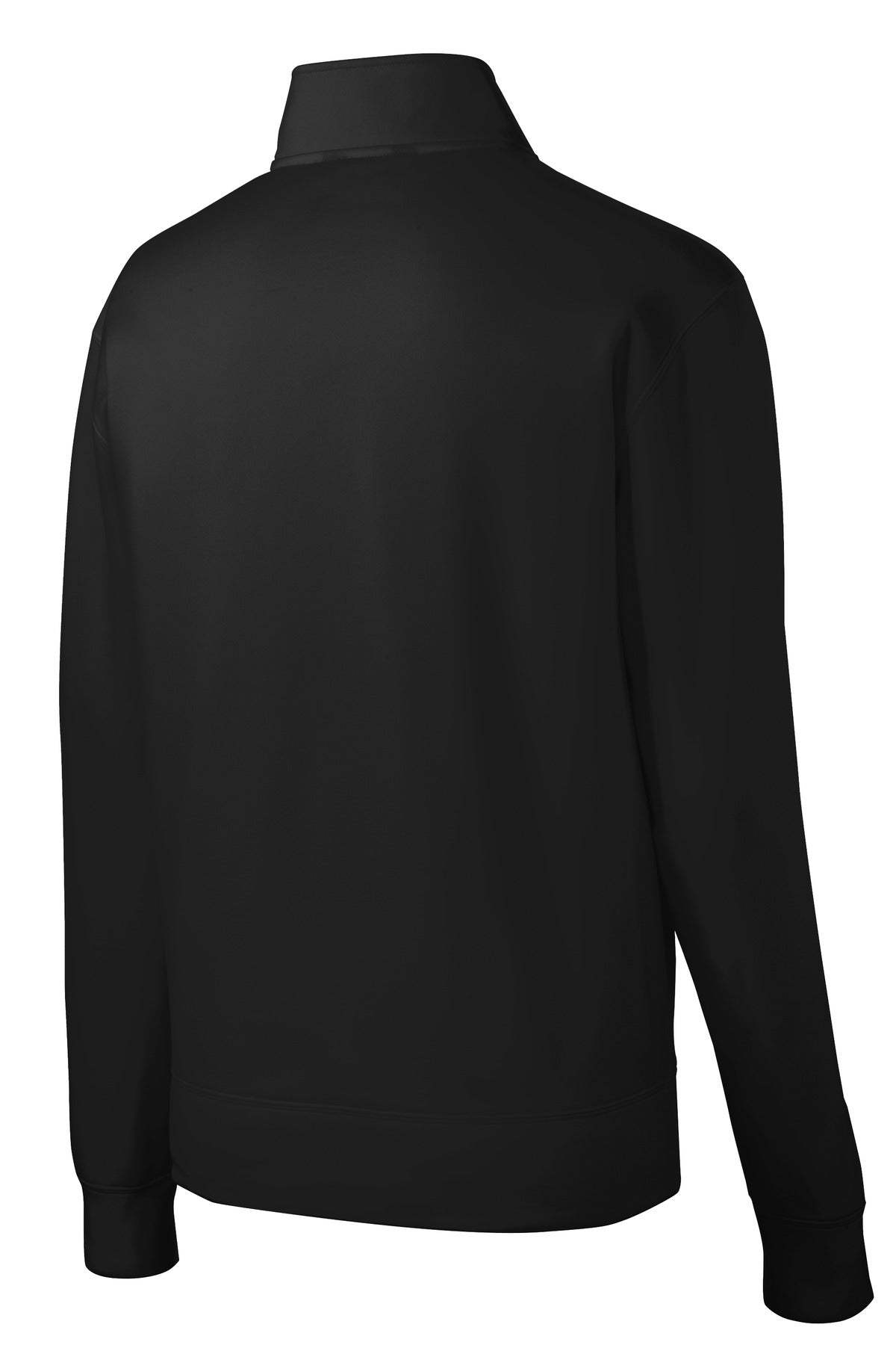 Rear View of Black Sport-Tek Sport-Wick Fleece Full-Zip Jacket. ST241 plain