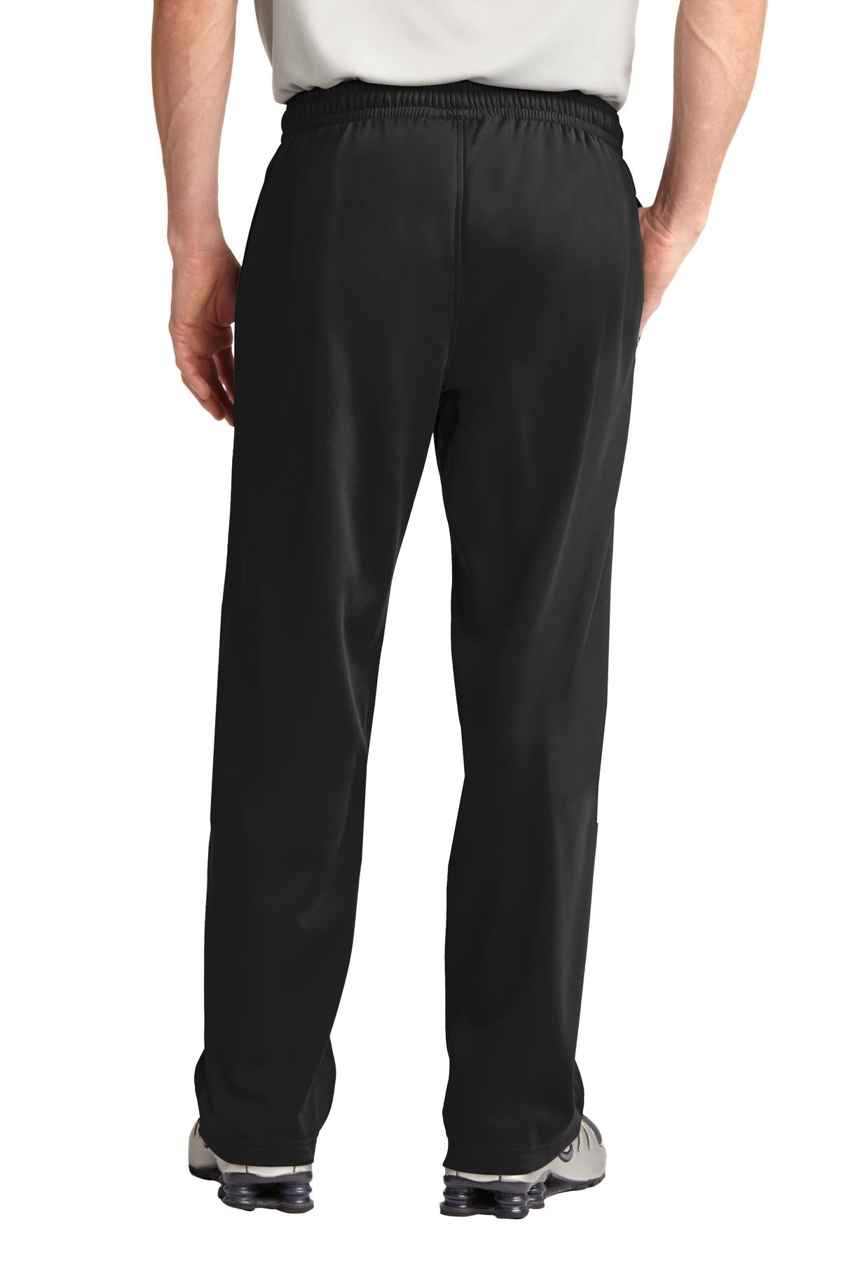 Rear View of Black Sport-Tek Sport-Wick Fleece Pant. ST237 plain
