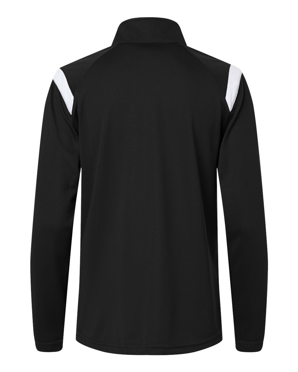 Rear View of Black/ White Women's On The Rise Outercore Warm-Up Jacket - 7925 plain