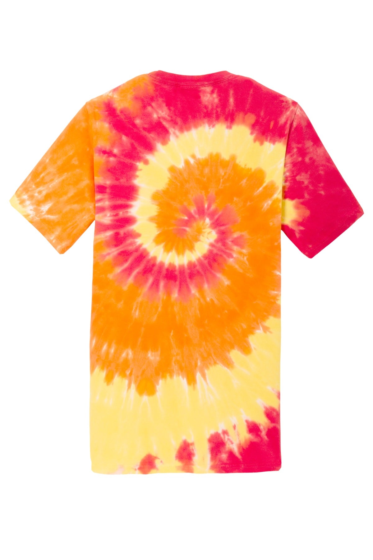 Rear View of Blaze Rainbow Port & Co Tie-Dye Tee. PC147 plain