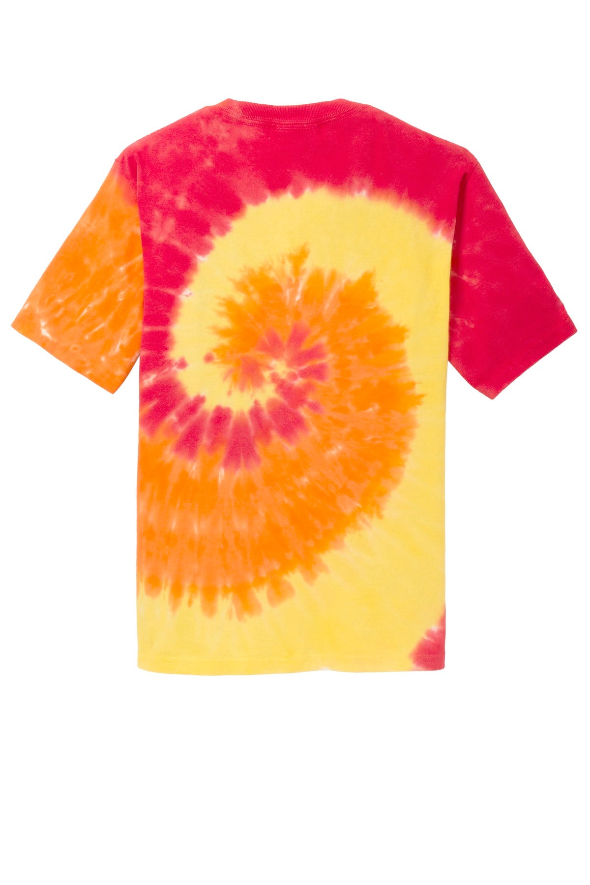 Rear View of Blaze Rainbow Port & Co Youth Tie-Dye Tee. PC147Y plain